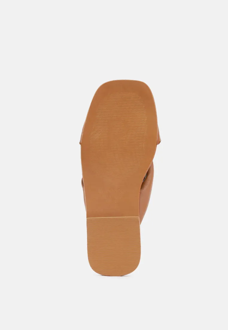 Chubs Puffy Strap Sliders Flat By Ruw