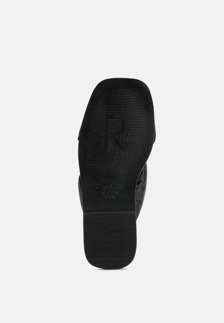 Chubs Puffy Strap Sliders Flat By Ruw