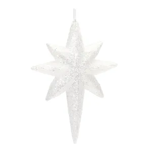 Clear Acrylic Star Drop Ornament (Set of 24)