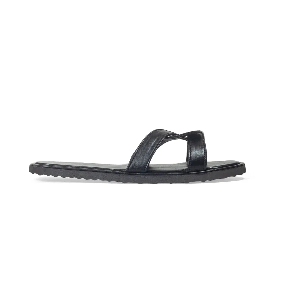 Cleopatra Leather Domani Slippers (Black)