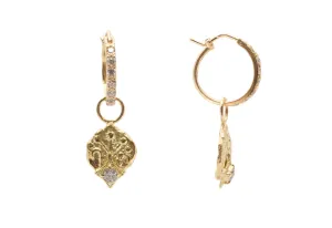 COIN ARTIFACT HUGGIE HOOP DROP EARRINGS