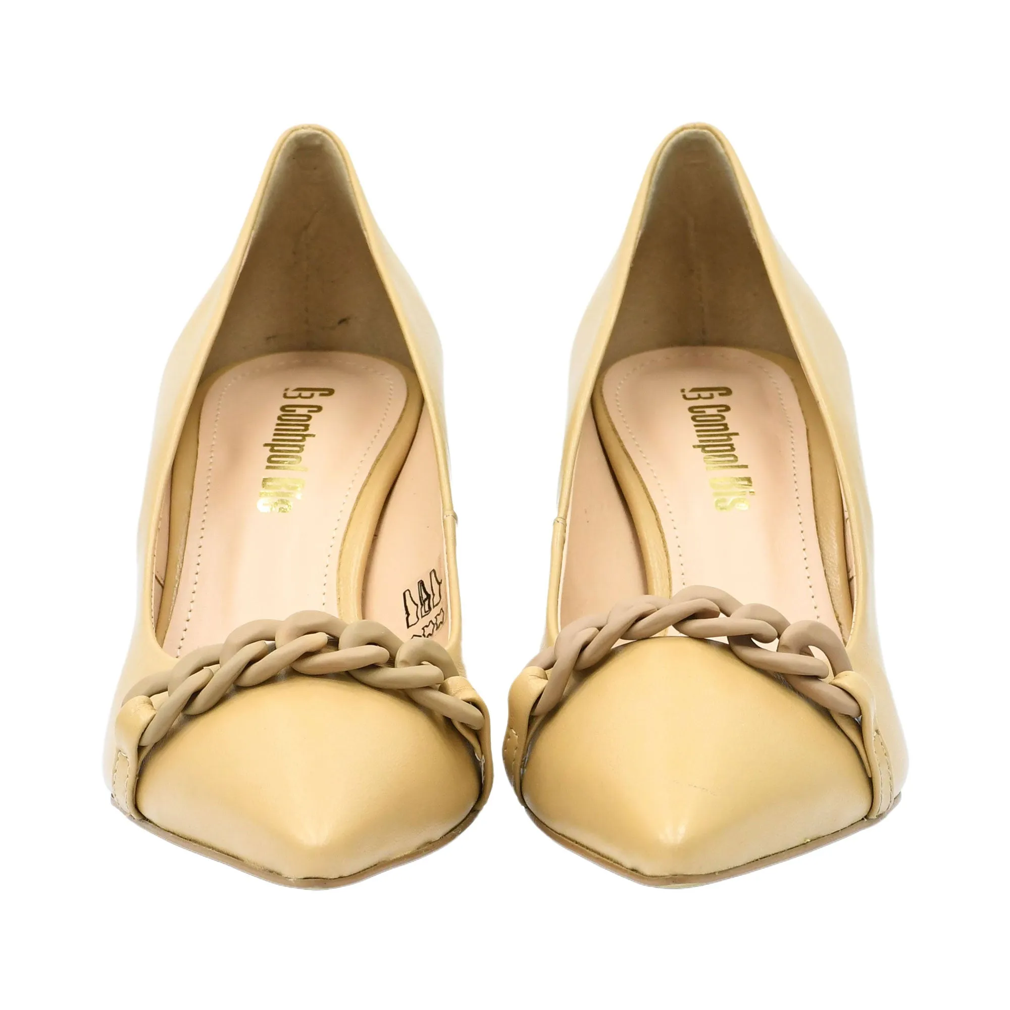 Conhpol Women's Beige Shoes With Heels