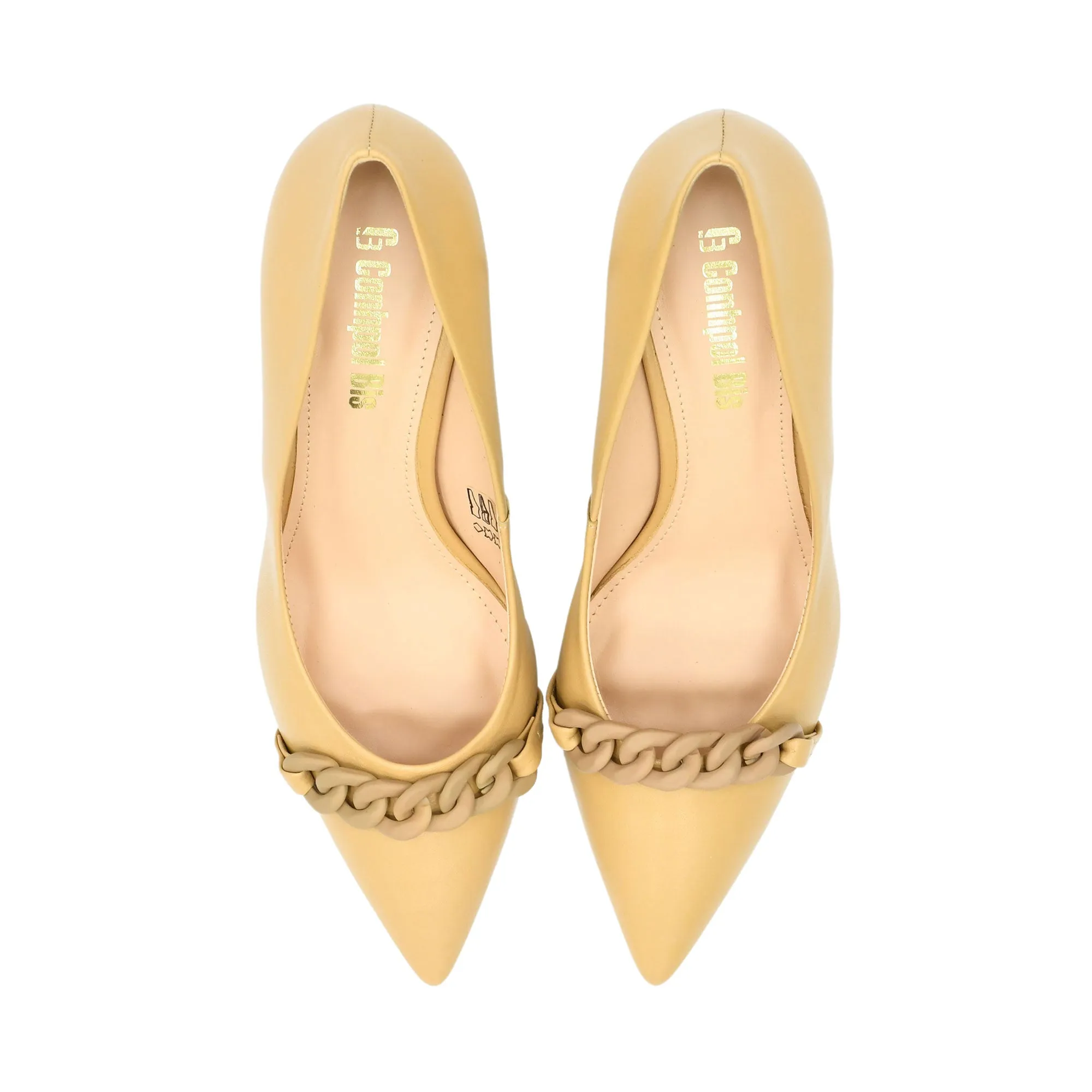 Conhpol Women's Beige Shoes With Heels
