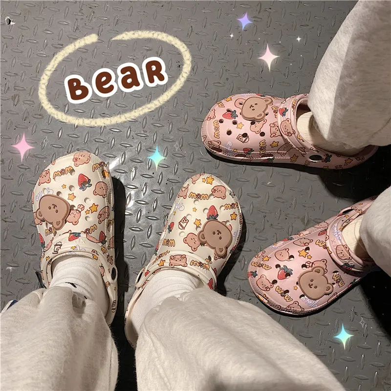 CUTE BEAR PRINT SLIPPERS UB2767