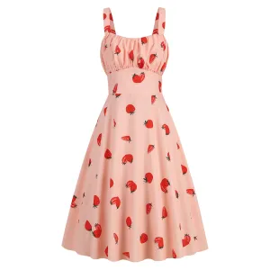 Cute print dress with suspenders