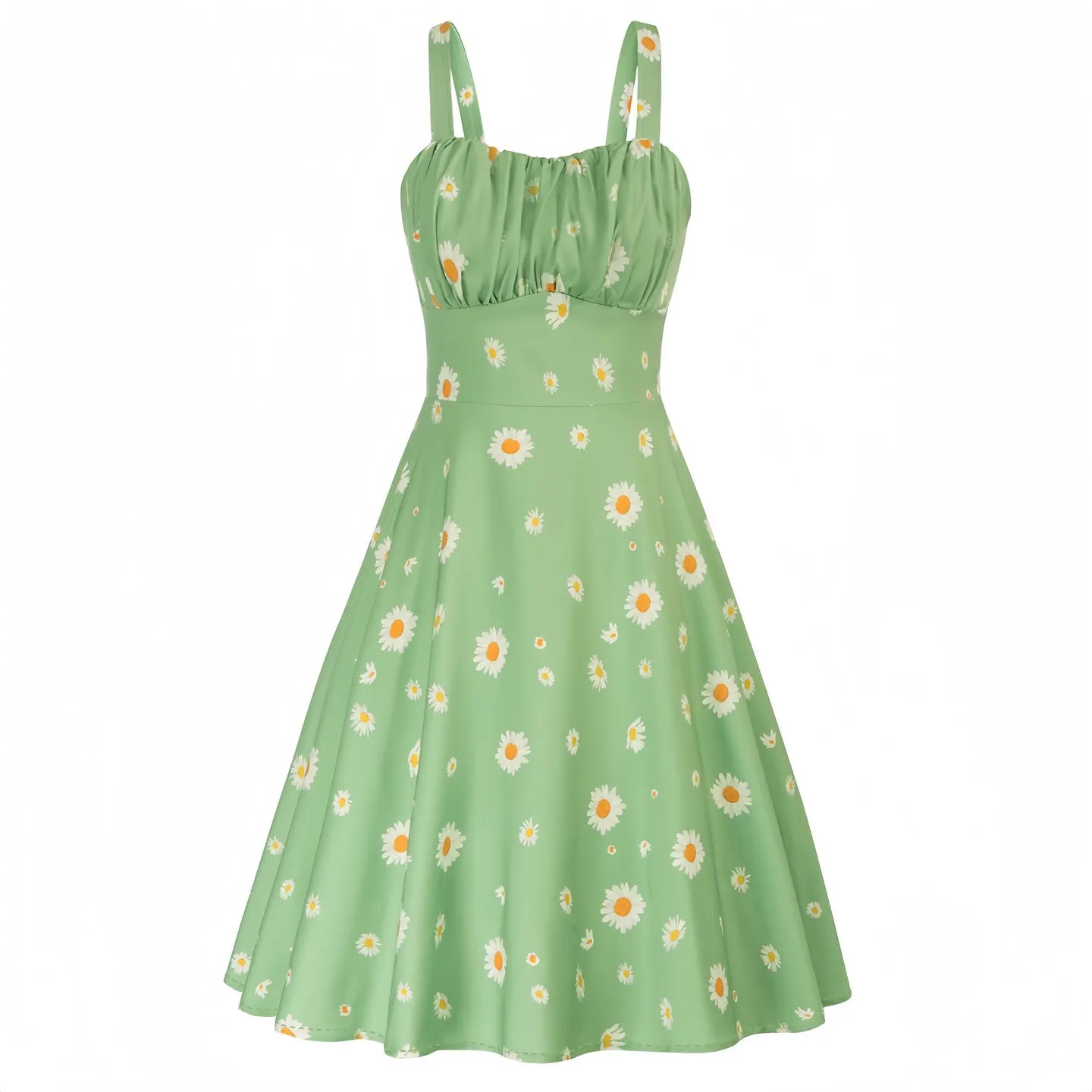 Cute print dress with suspenders