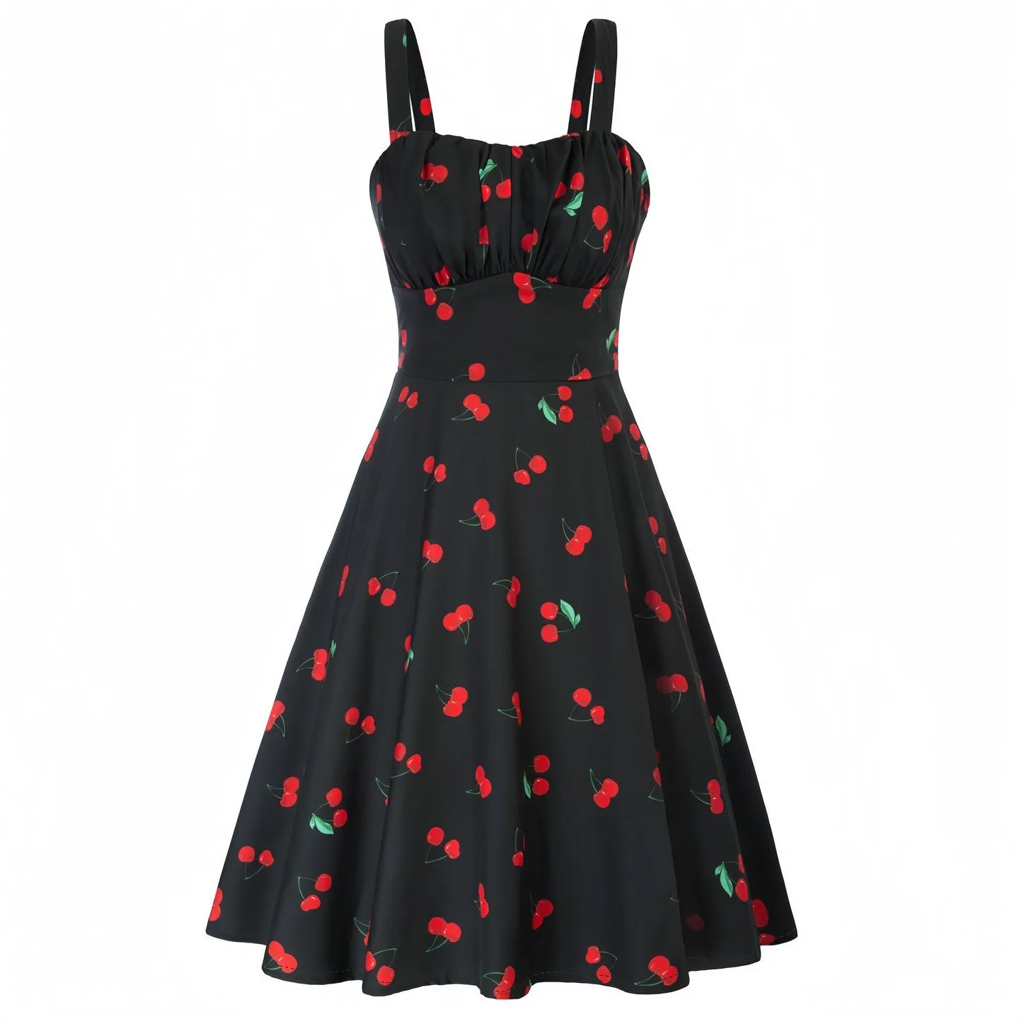 Cute print dress with suspenders