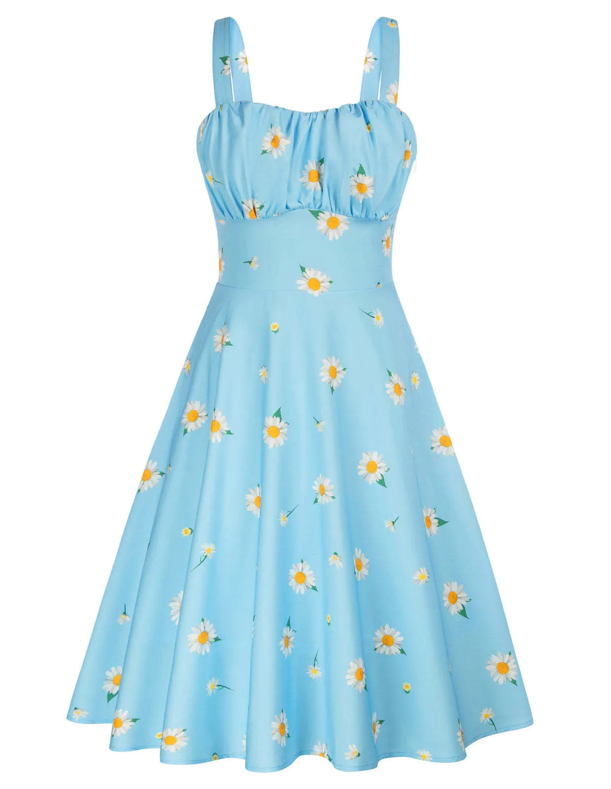 Cute print dress with suspenders
