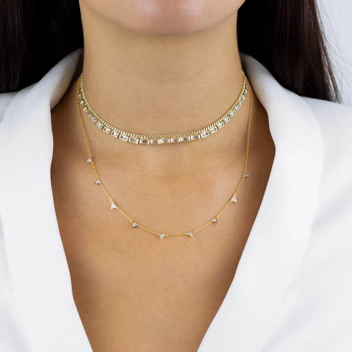 CZ Triangle Necklace
