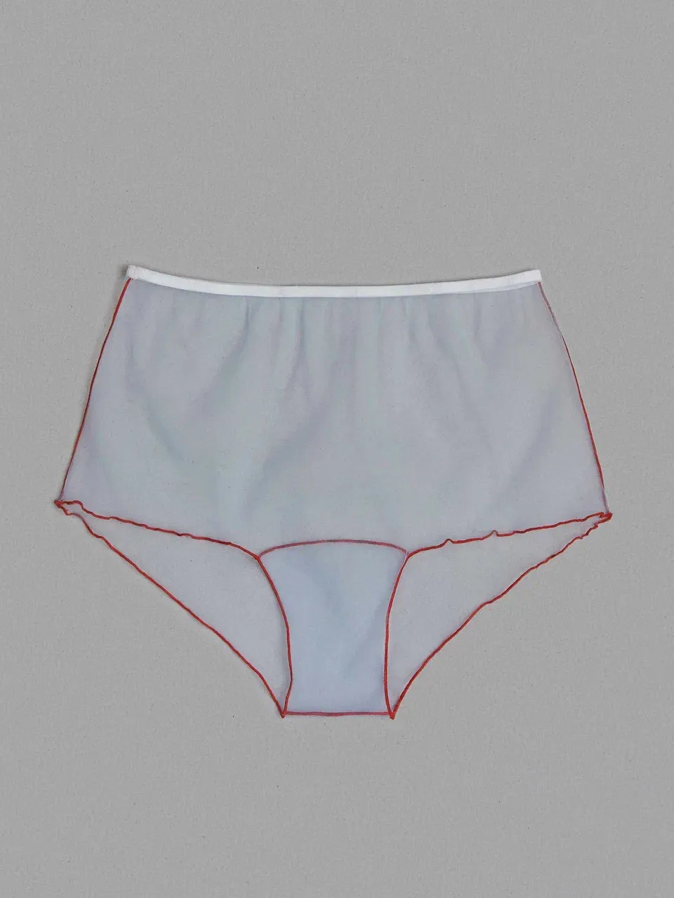DENIM BLUE AND RED HIGH WAIST PANTY