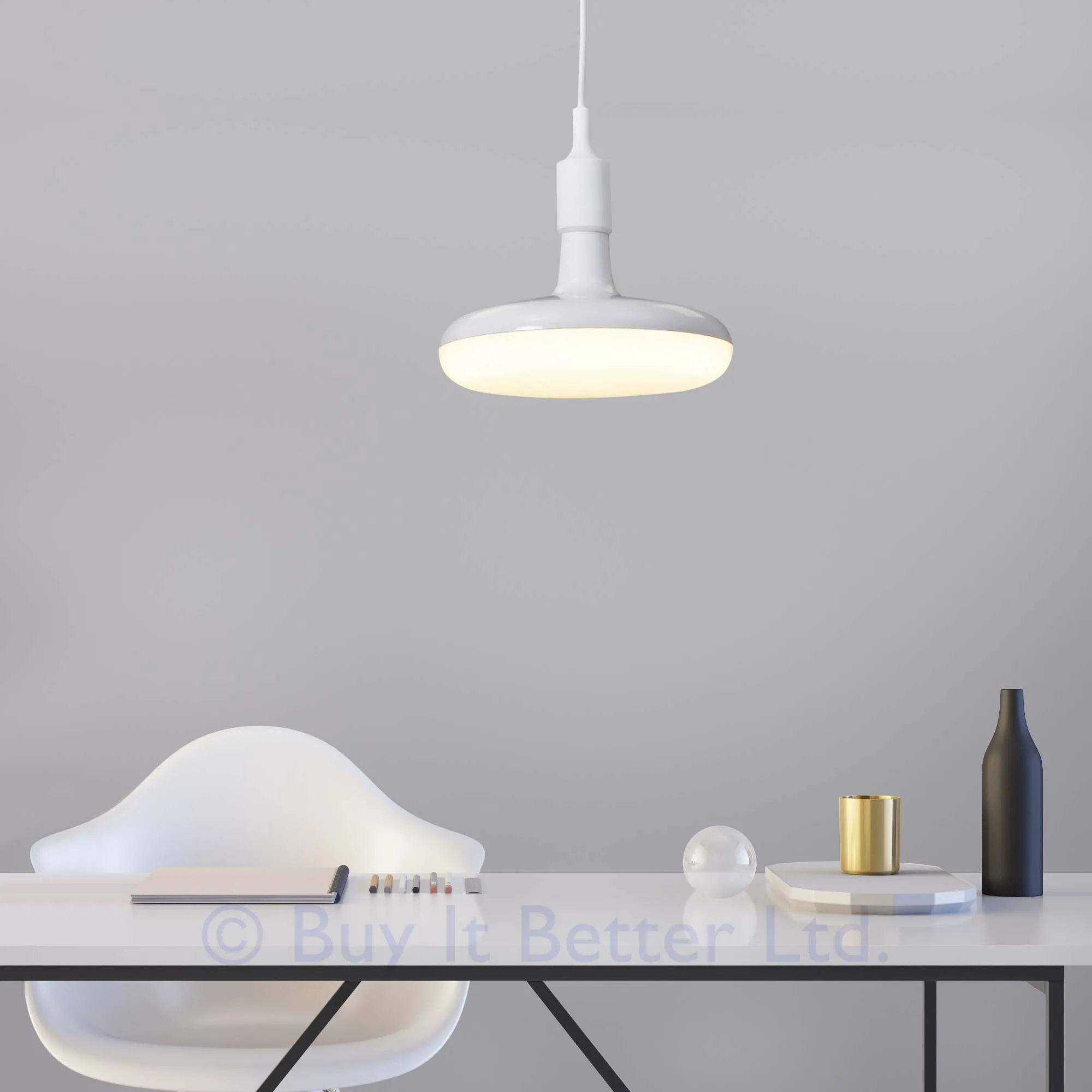 ElekTek Circular LED Lamp Light 220mm Dia 12 and 18 Watt With E27 Ceiling Pendant, Rose & 1m Fabric Flex