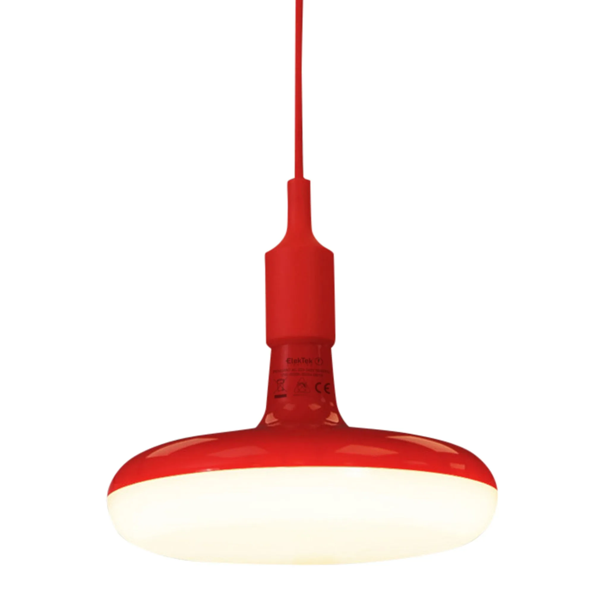 ElekTek Circular LED Lamp Light 220mm Dia 12 and 18 Watt With E27 Ceiling Pendant, Rose & 1m Fabric Flex