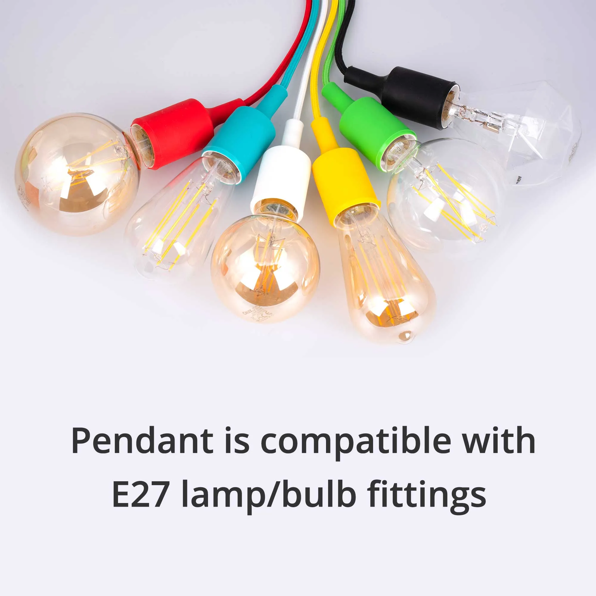 ElekTek Circular LED Lamp Light 220mm Dia 12 and 18 Watt With E27 Ceiling Pendant, Rose & 1m Fabric Flex