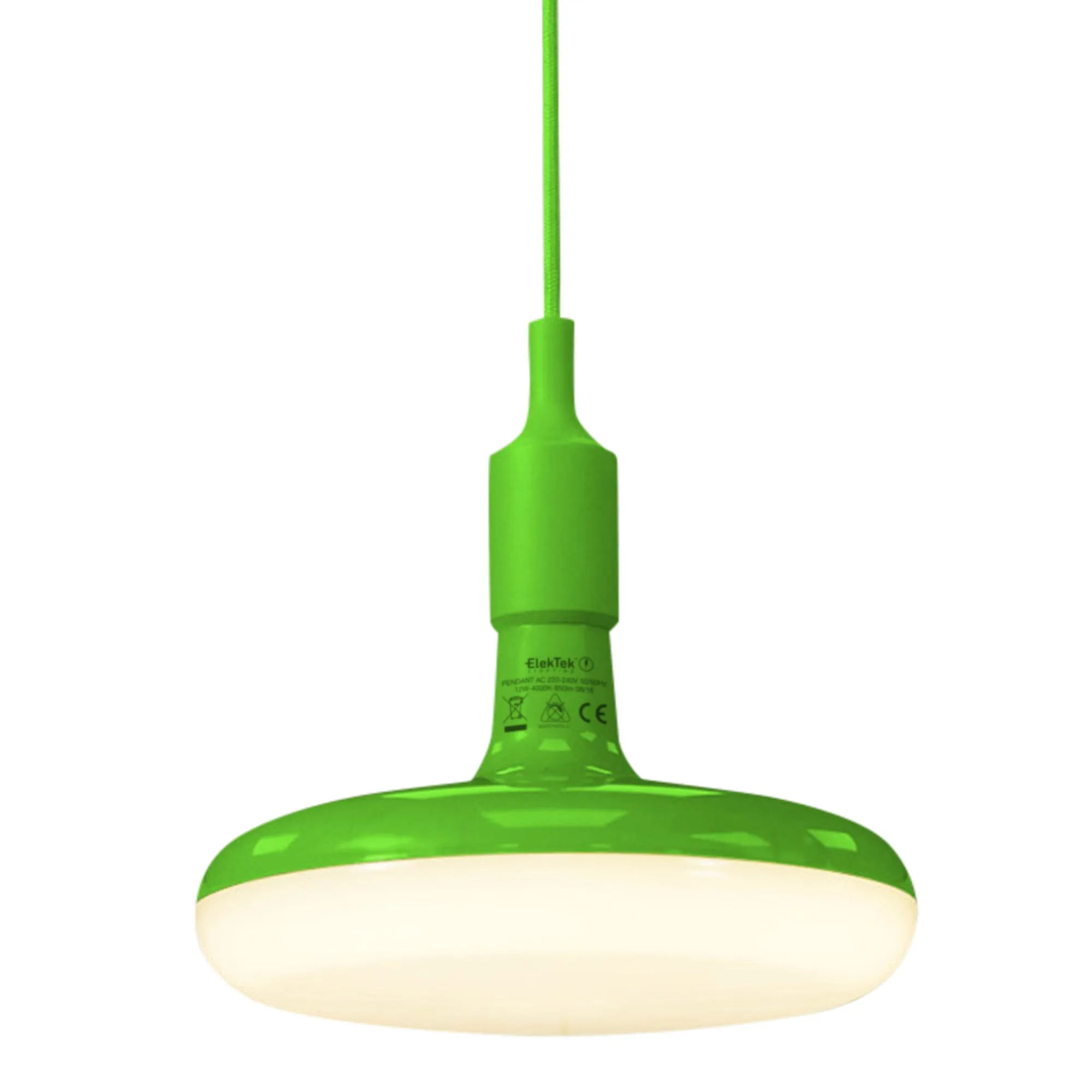 ElekTek Circular LED Lamp Light 220mm Dia 12 and 18 Watt With E27 Ceiling Pendant, Rose & 1m Fabric Flex