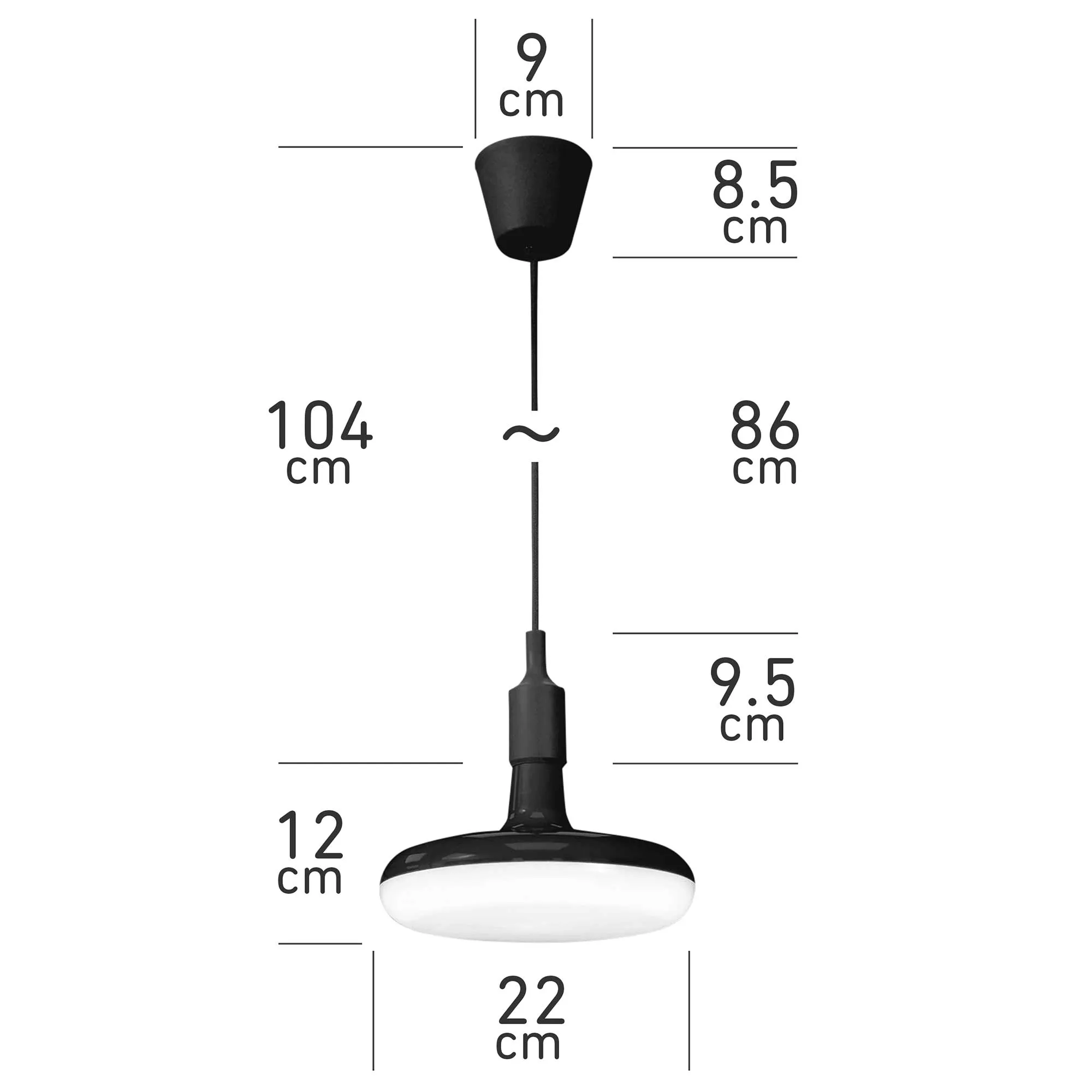 ElekTek Circular LED Lamp Light 220mm Dia 12 and 18 Watt With E27 Ceiling Pendant, Rose & 1m Fabric Flex