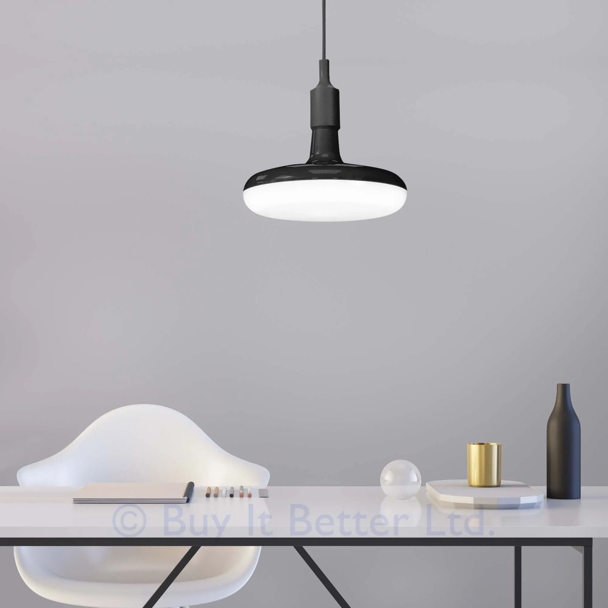 ElekTek Circular LED Lamp Light 220mm Dia 12 and 18 Watt With E27 Ceiling Pendant, Rose & 1m Fabric Flex
