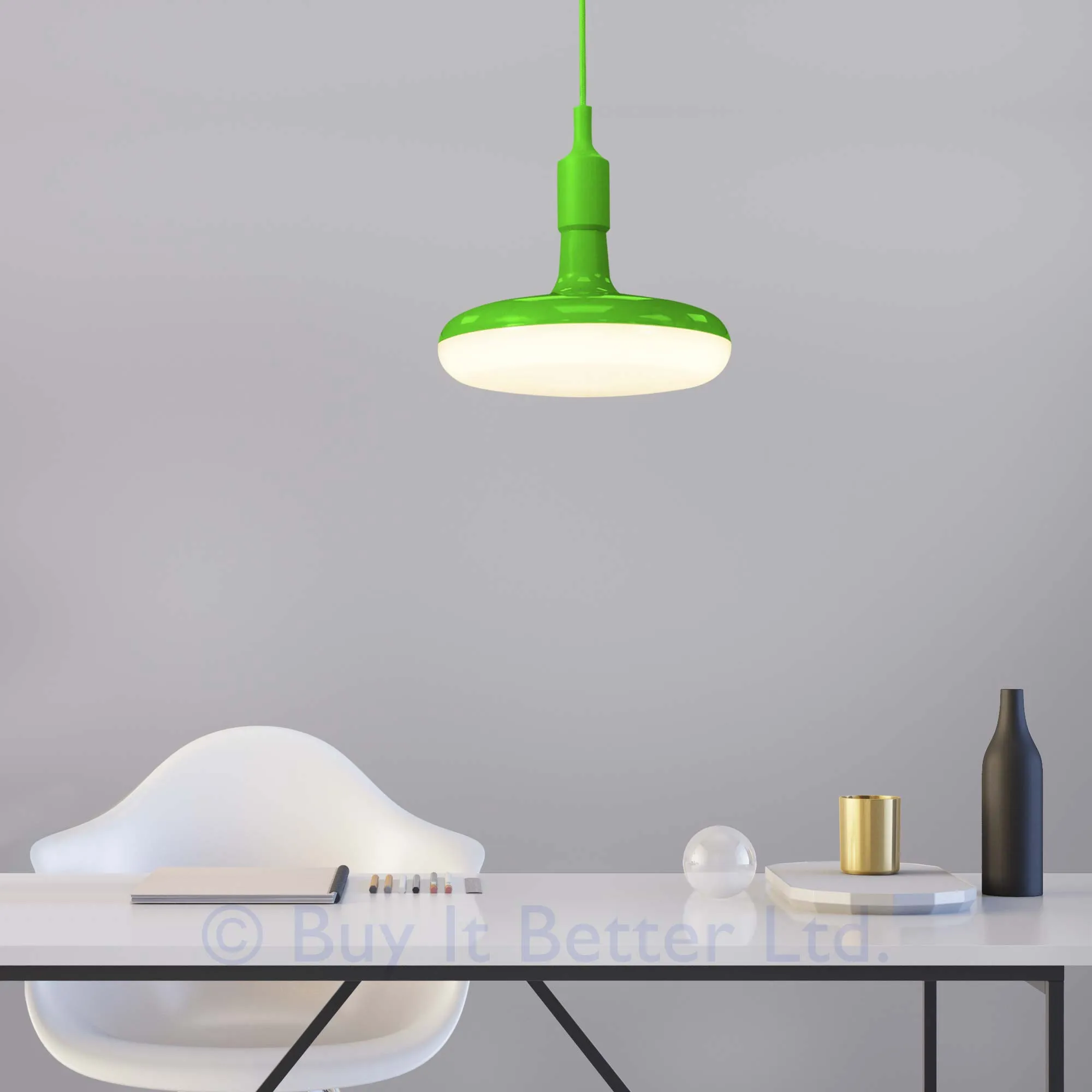 ElekTek Circular LED Lamp Light 220mm Dia 12 and 18 Watt With E27 Ceiling Pendant, Rose & 1m Fabric Flex