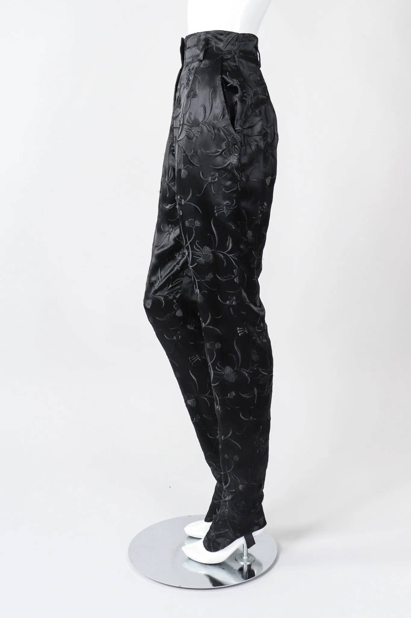 Embroidered Silk Stirrup Pant
