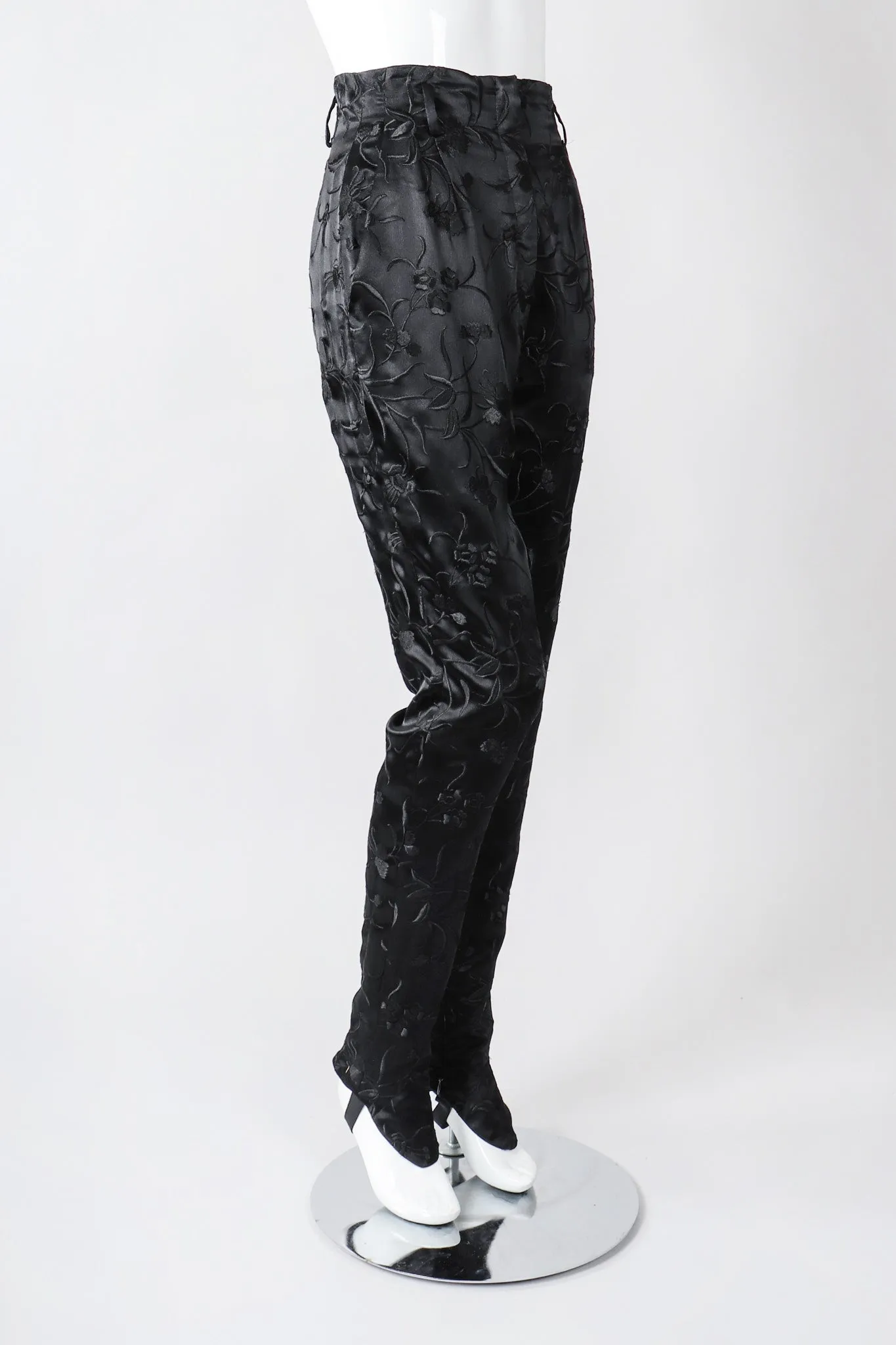 Embroidered Silk Stirrup Pant