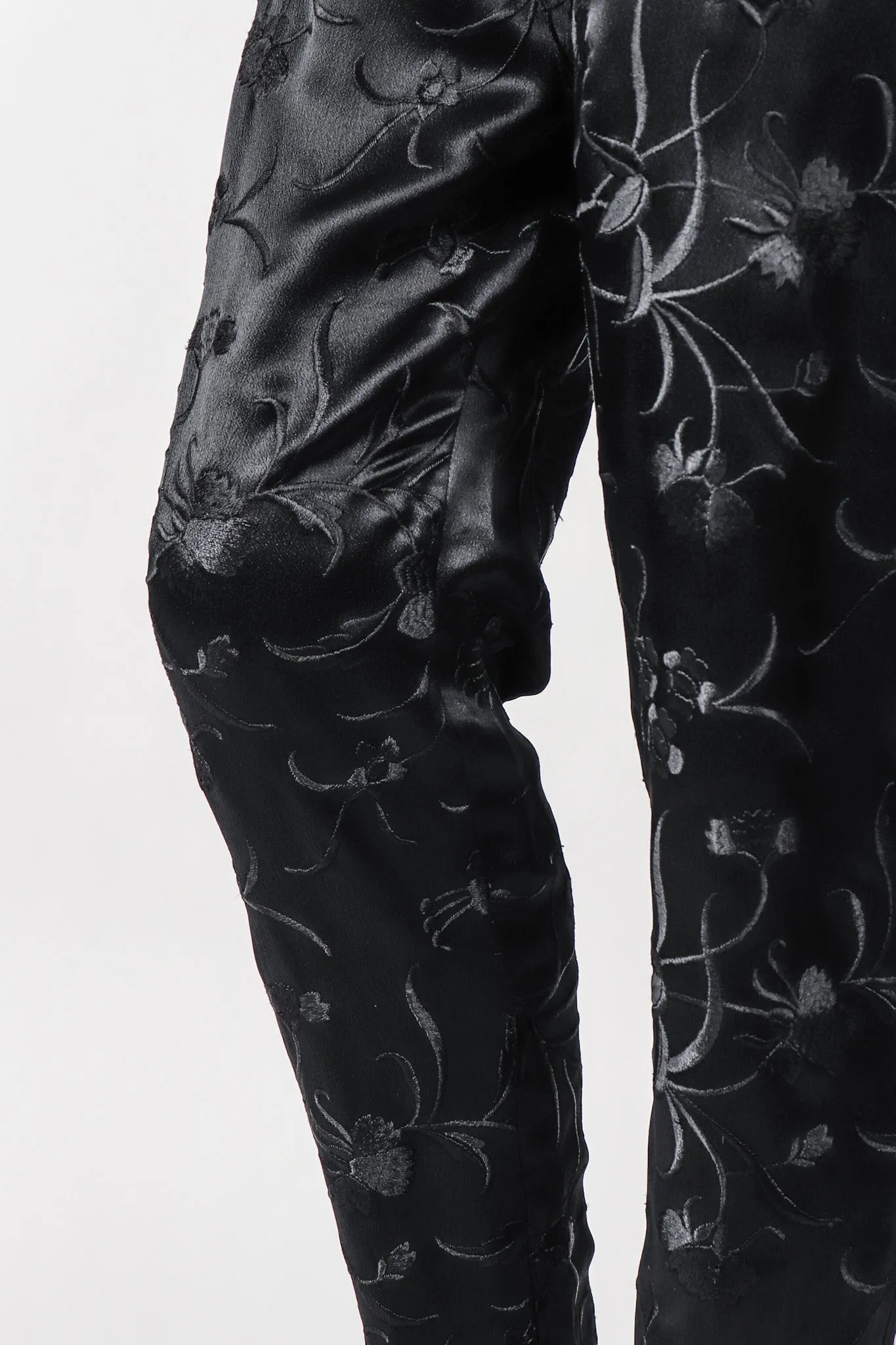 Embroidered Silk Stirrup Pant