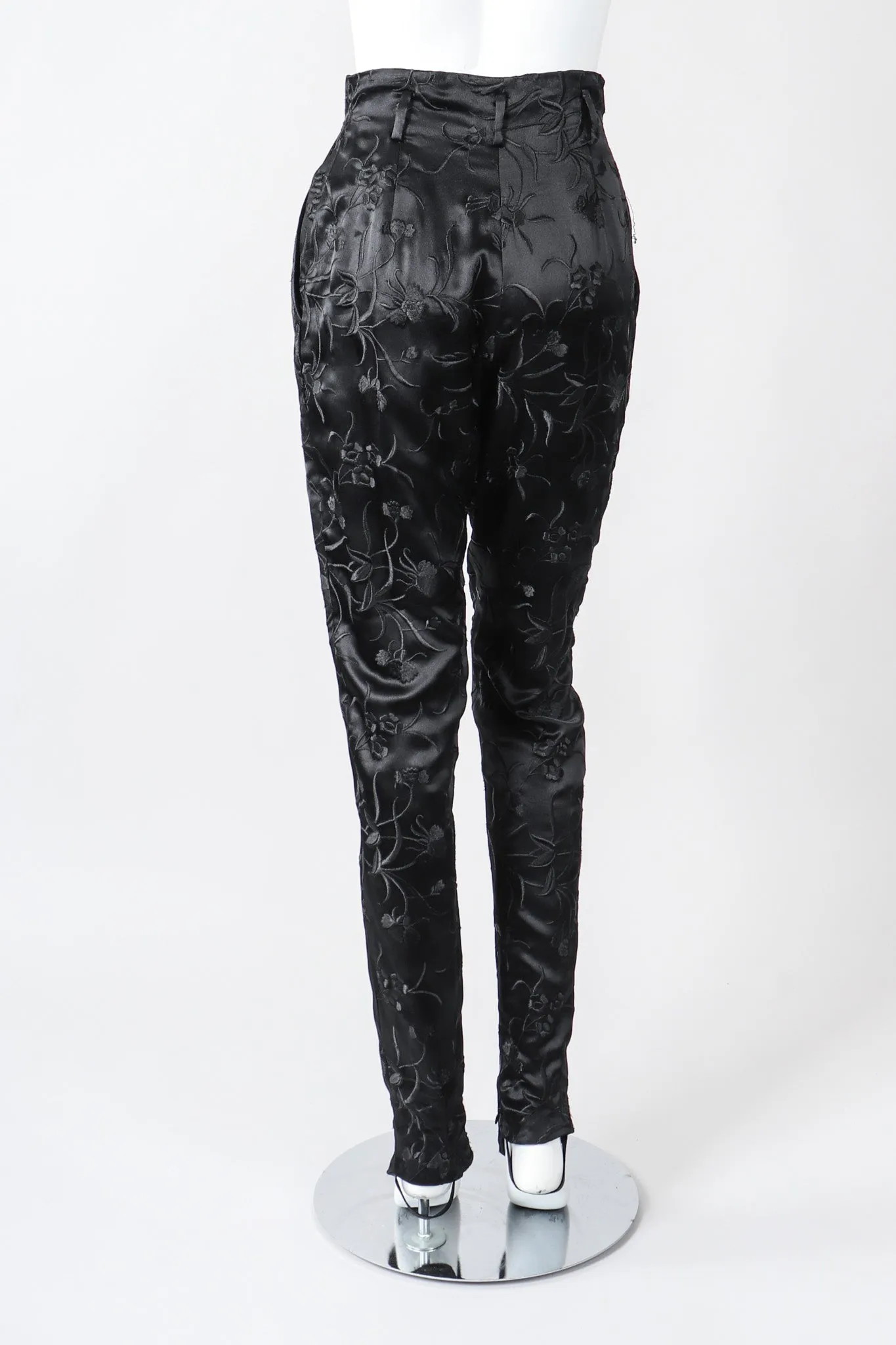 Embroidered Silk Stirrup Pant