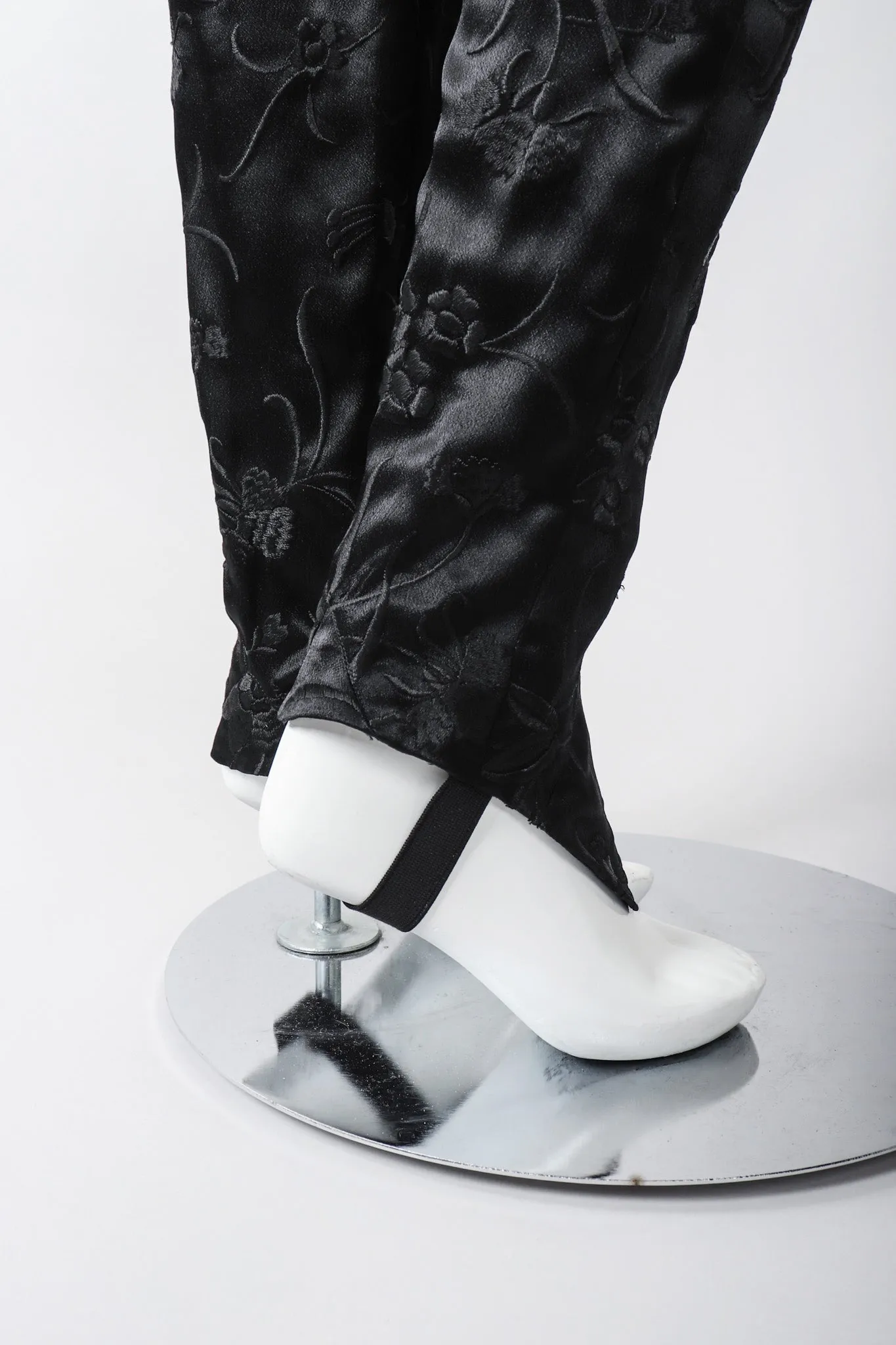 Embroidered Silk Stirrup Pant