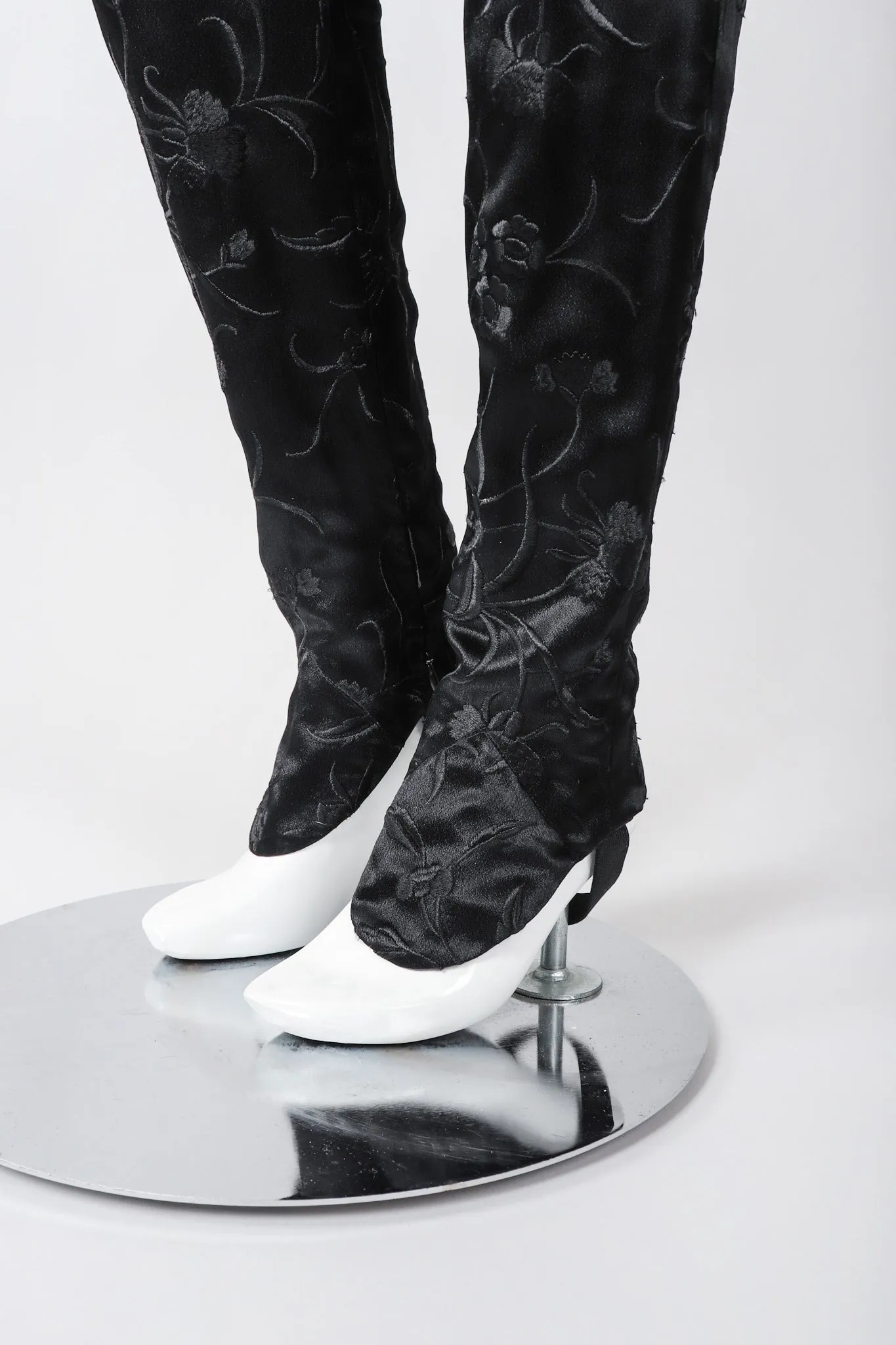 Embroidered Silk Stirrup Pant