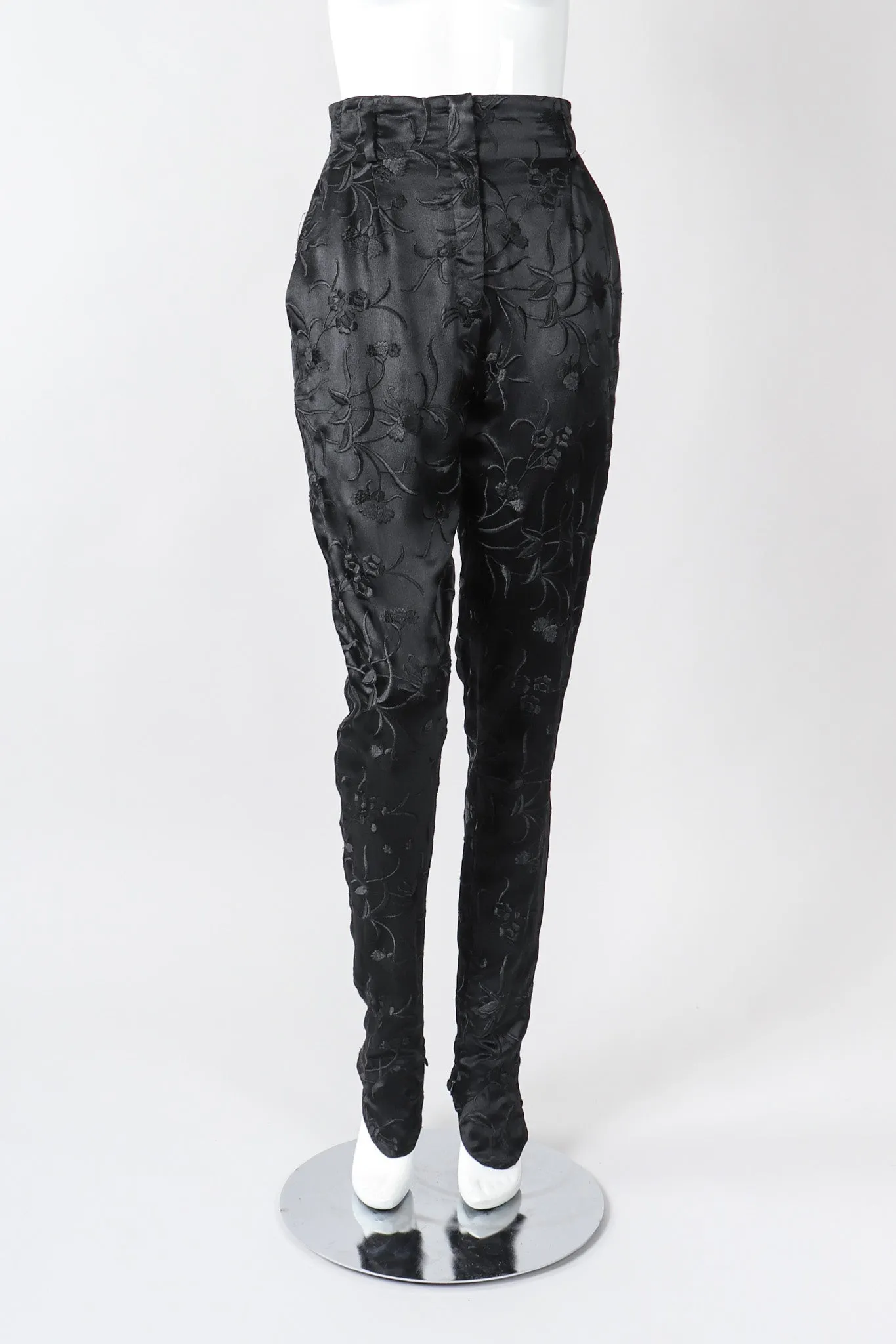 Embroidered Silk Stirrup Pant