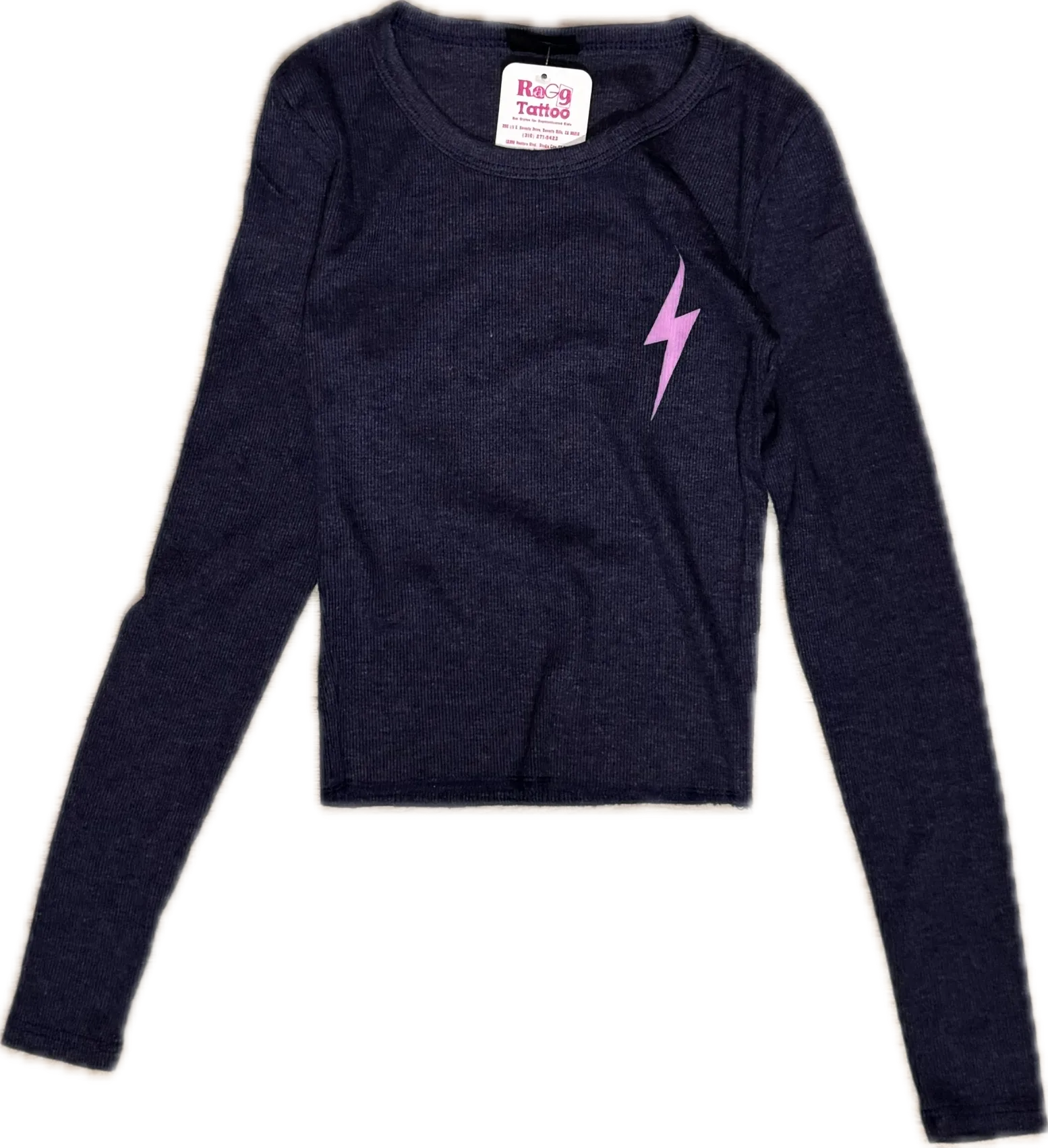FIREHOUSE- Neon Pink Bolt Long Sleeve Top (navy)