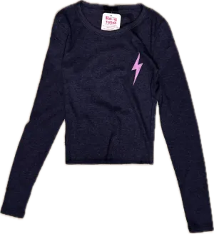 FIREHOUSE- Neon Pink Bolt Long Sleeve Top (navy)