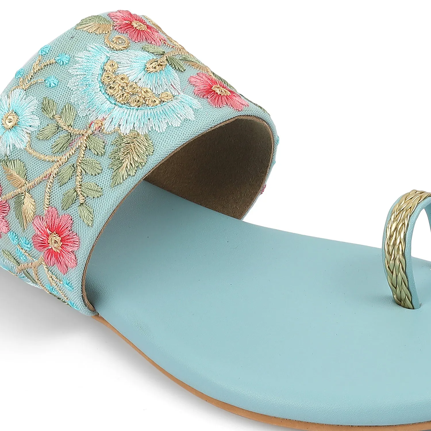Floral Fusion: Embroidered Sandals