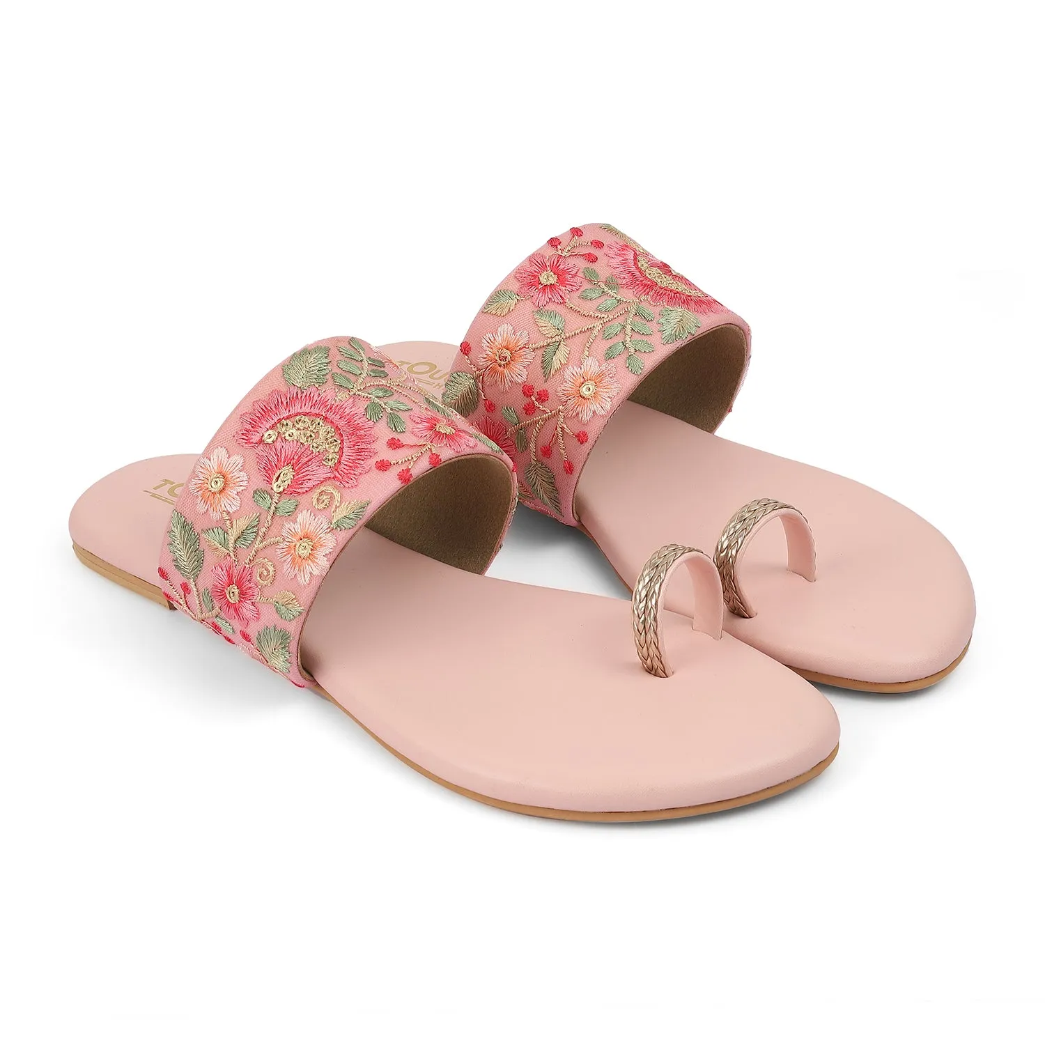 Floral Fusion: Embroidered Sandals