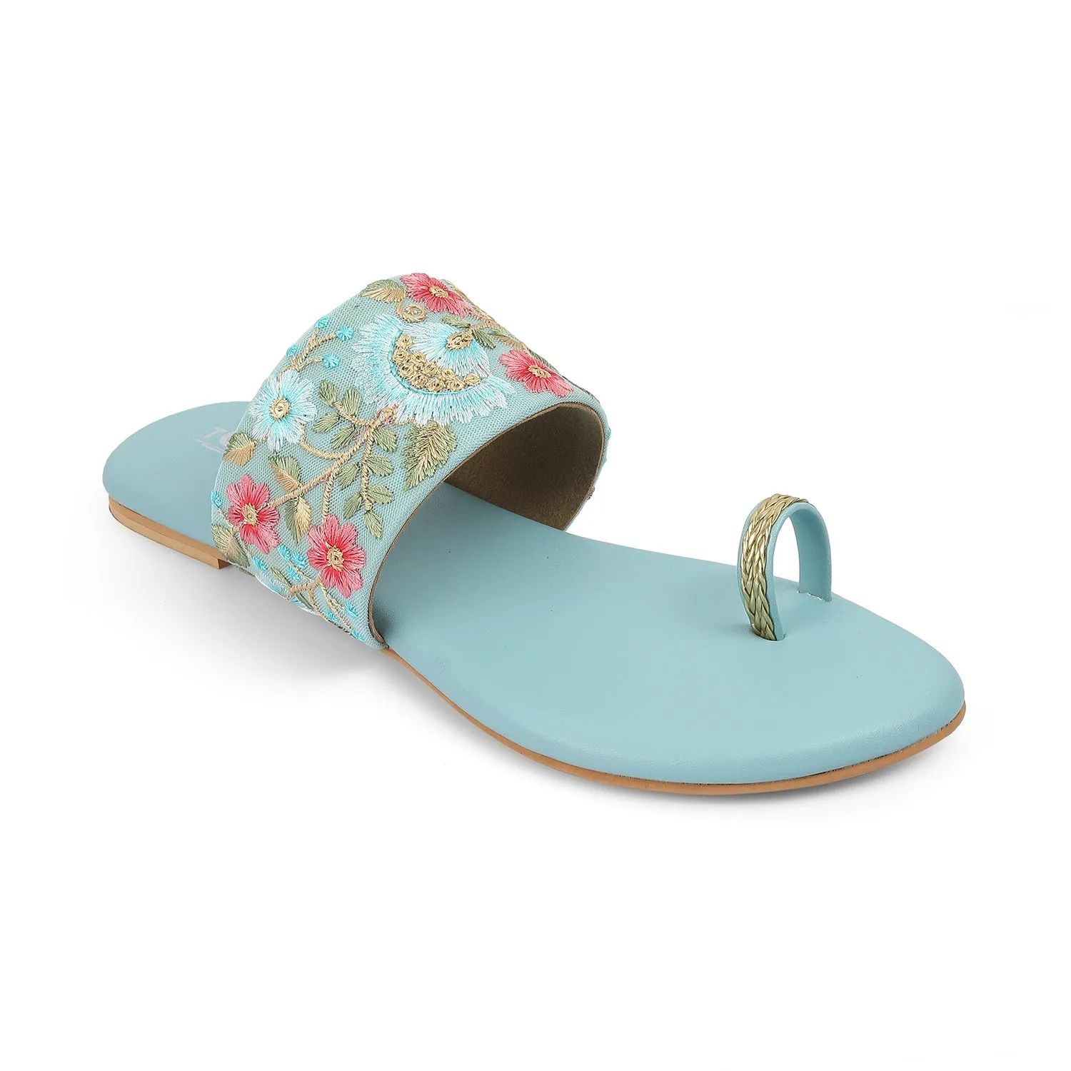 Floral Fusion: Embroidered Sandals