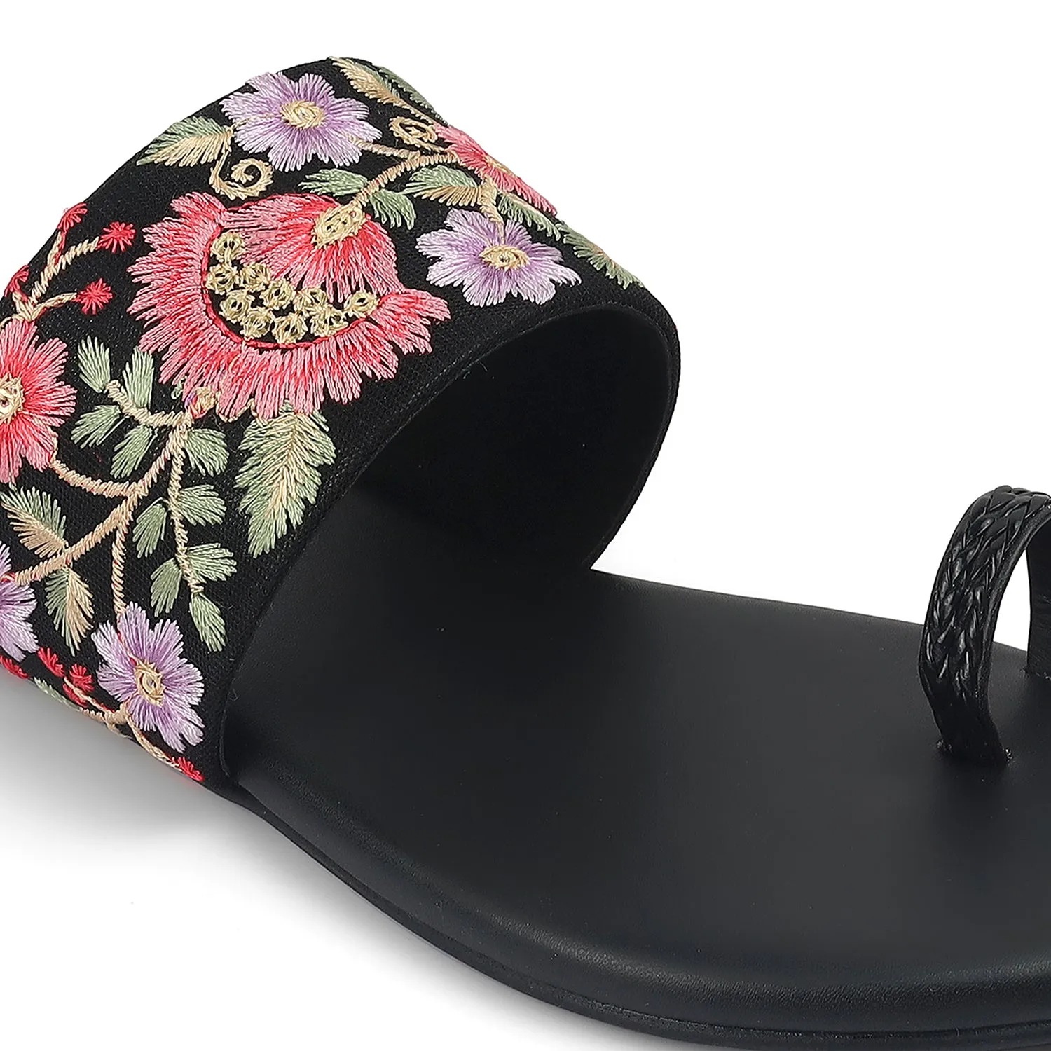 Floral Fusion: Embroidered Sandals