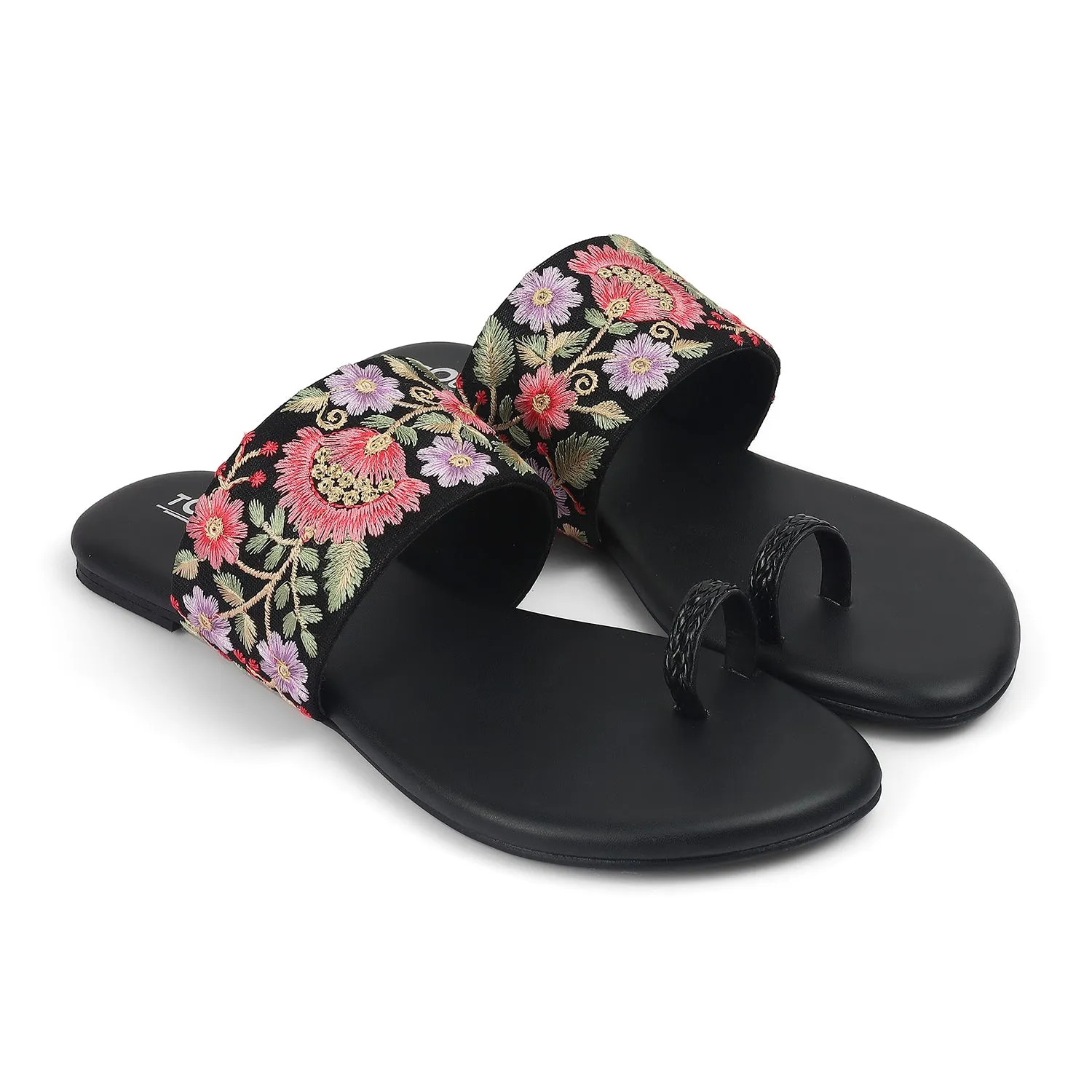 Floral Fusion: Embroidered Sandals