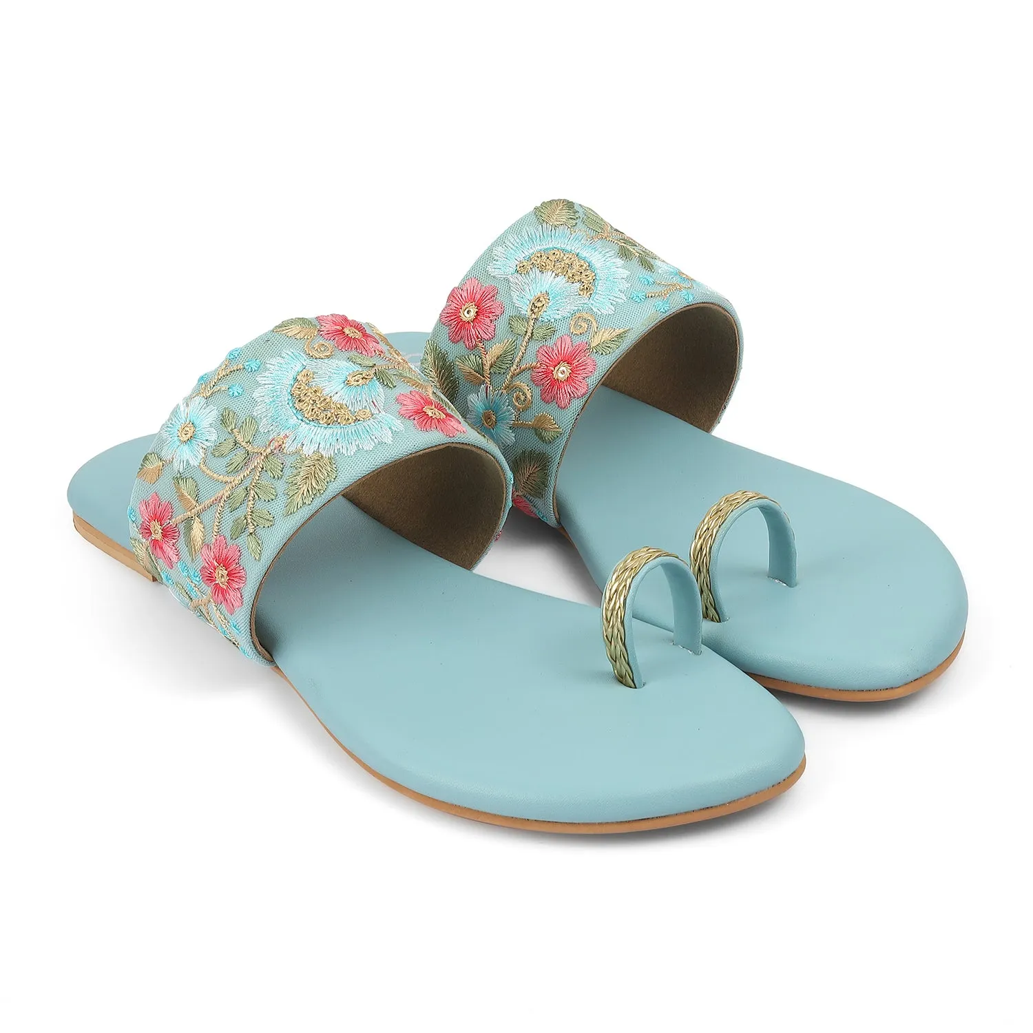 Floral Fusion: Embroidered Sandals