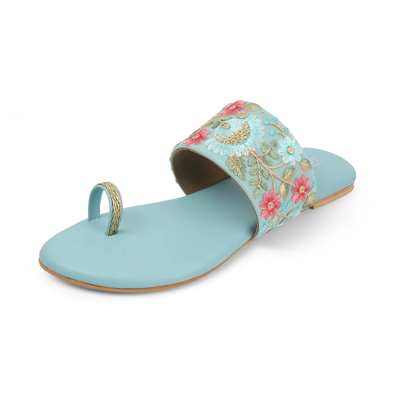 Floral Fusion: Embroidered Sandals