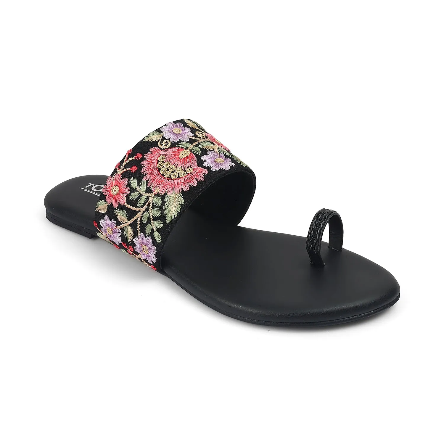 Floral Fusion: Embroidered Sandals