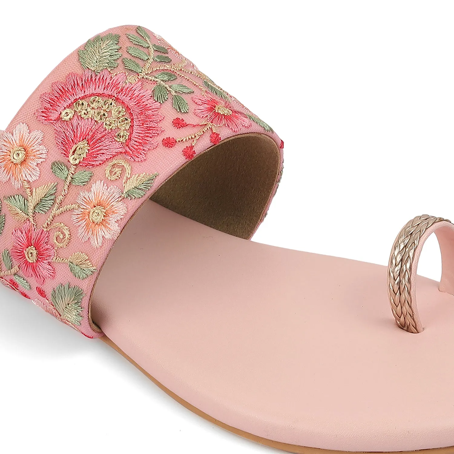 Floral Fusion: Embroidered Sandals