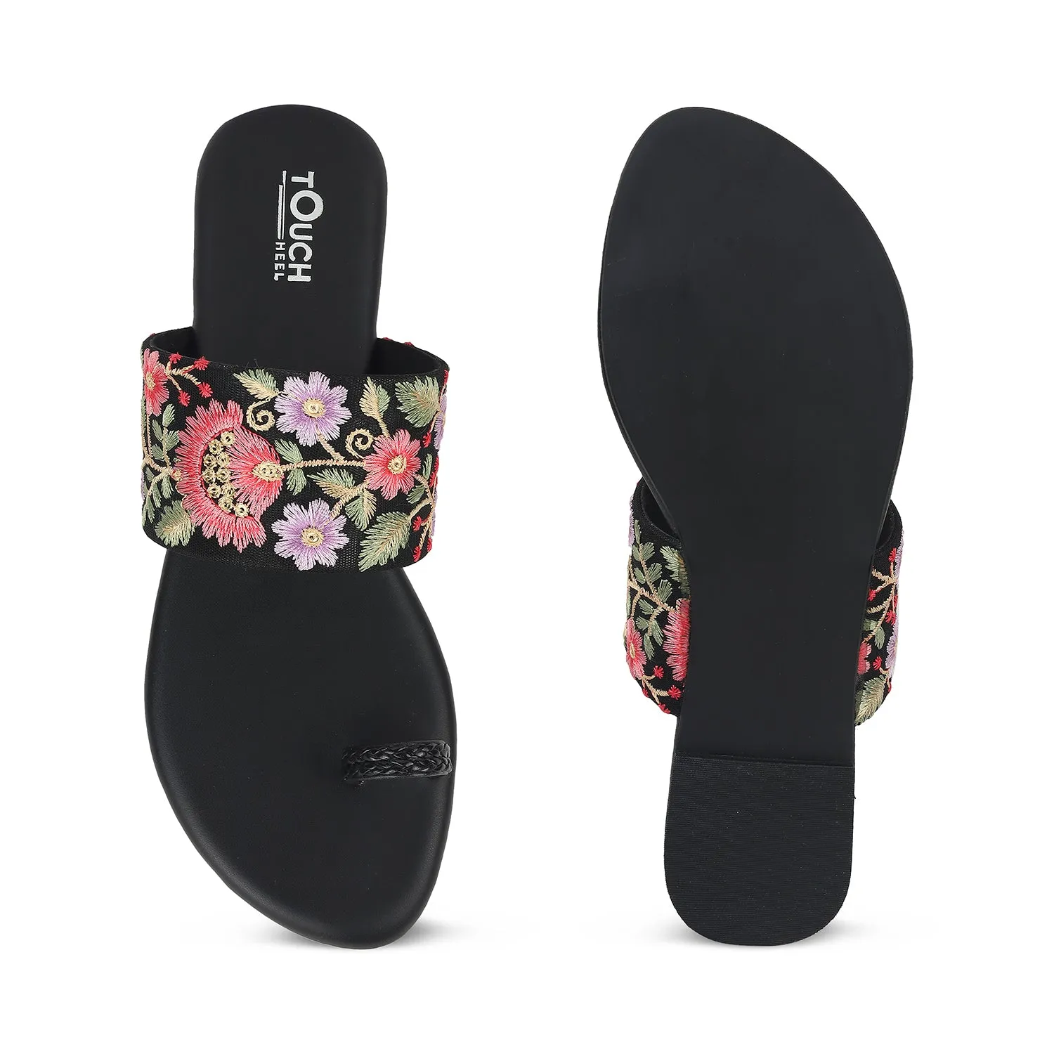 Floral Fusion: Embroidered Sandals