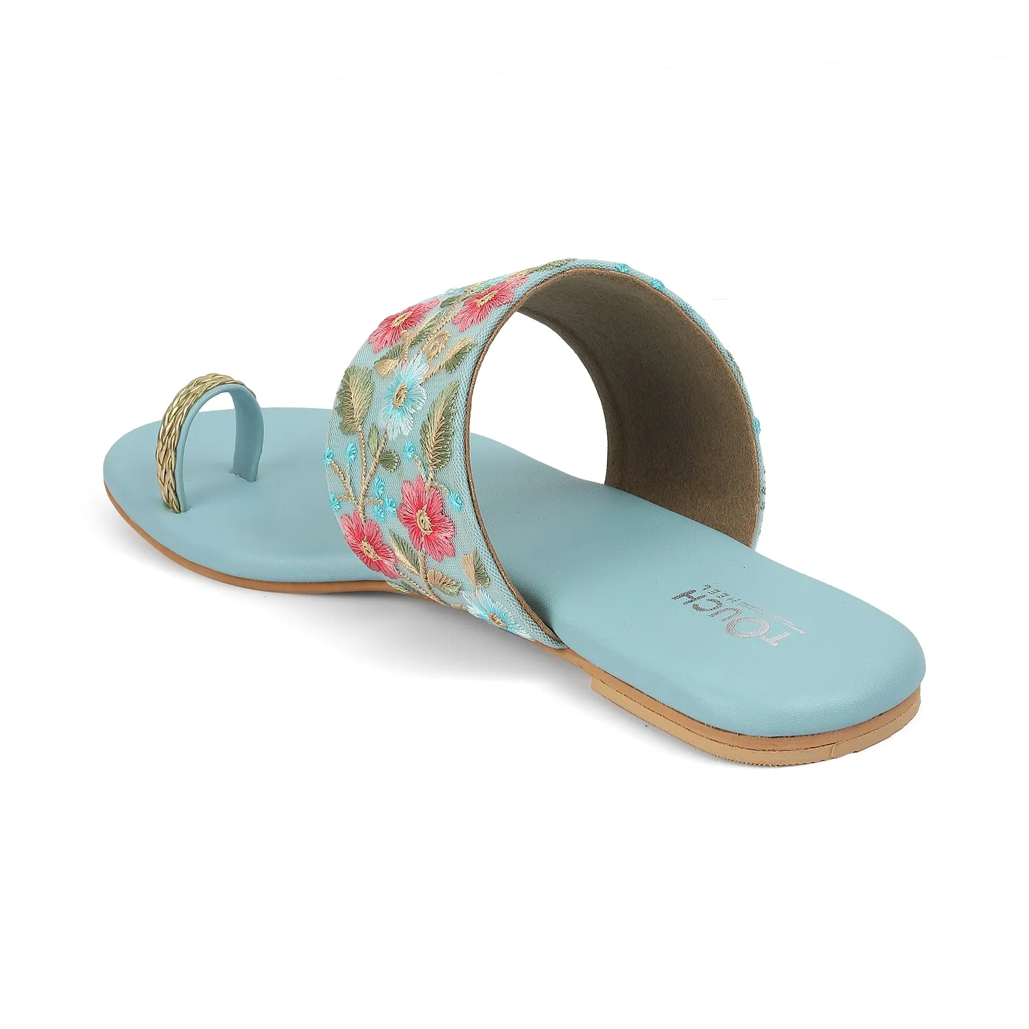 Floral Fusion: Embroidered Sandals