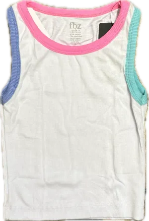 FLOWERS BY ZOE- Multi Neon White Top