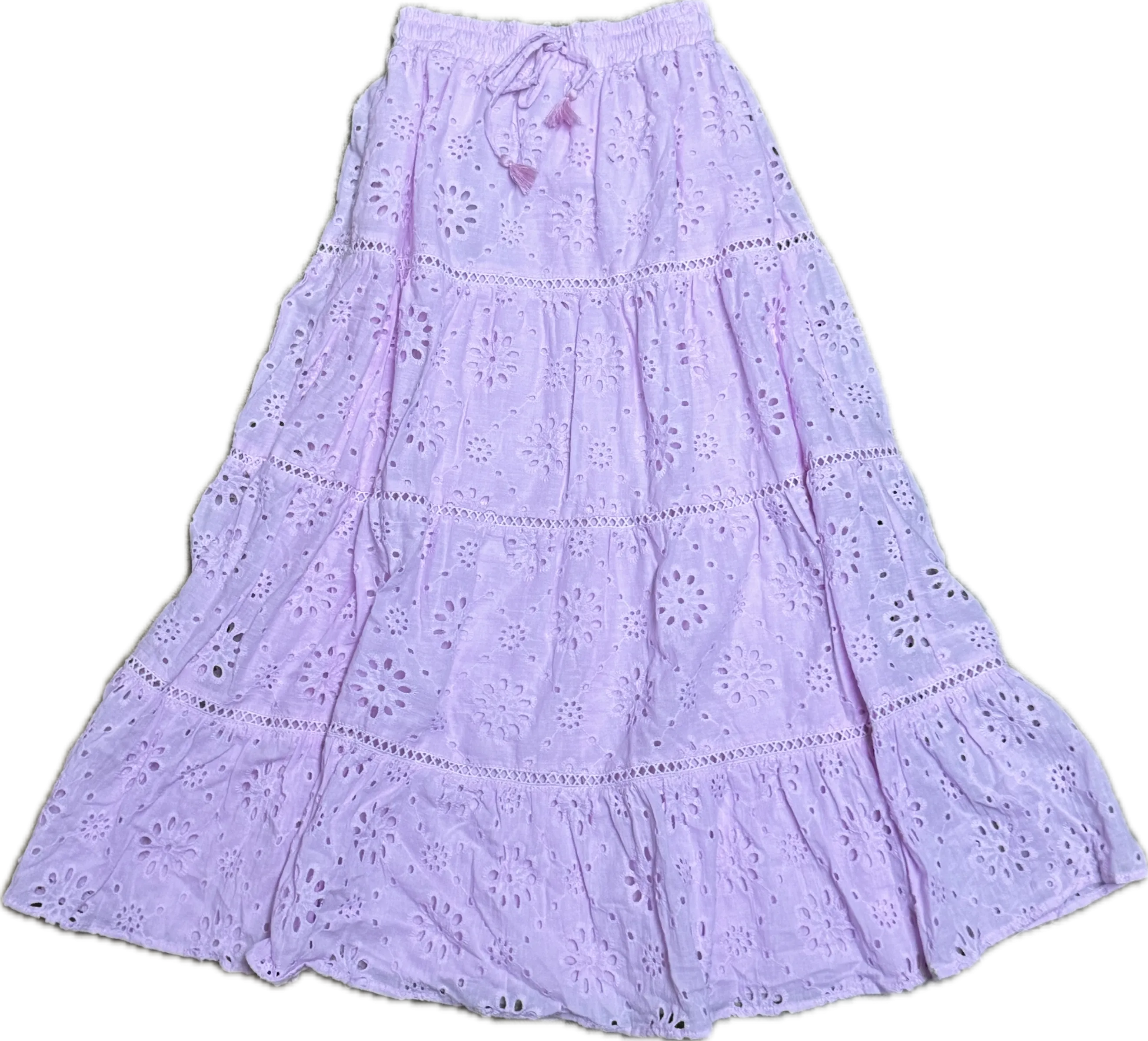 FLOWERS BY ZOE- Pink Eyelet Skirt