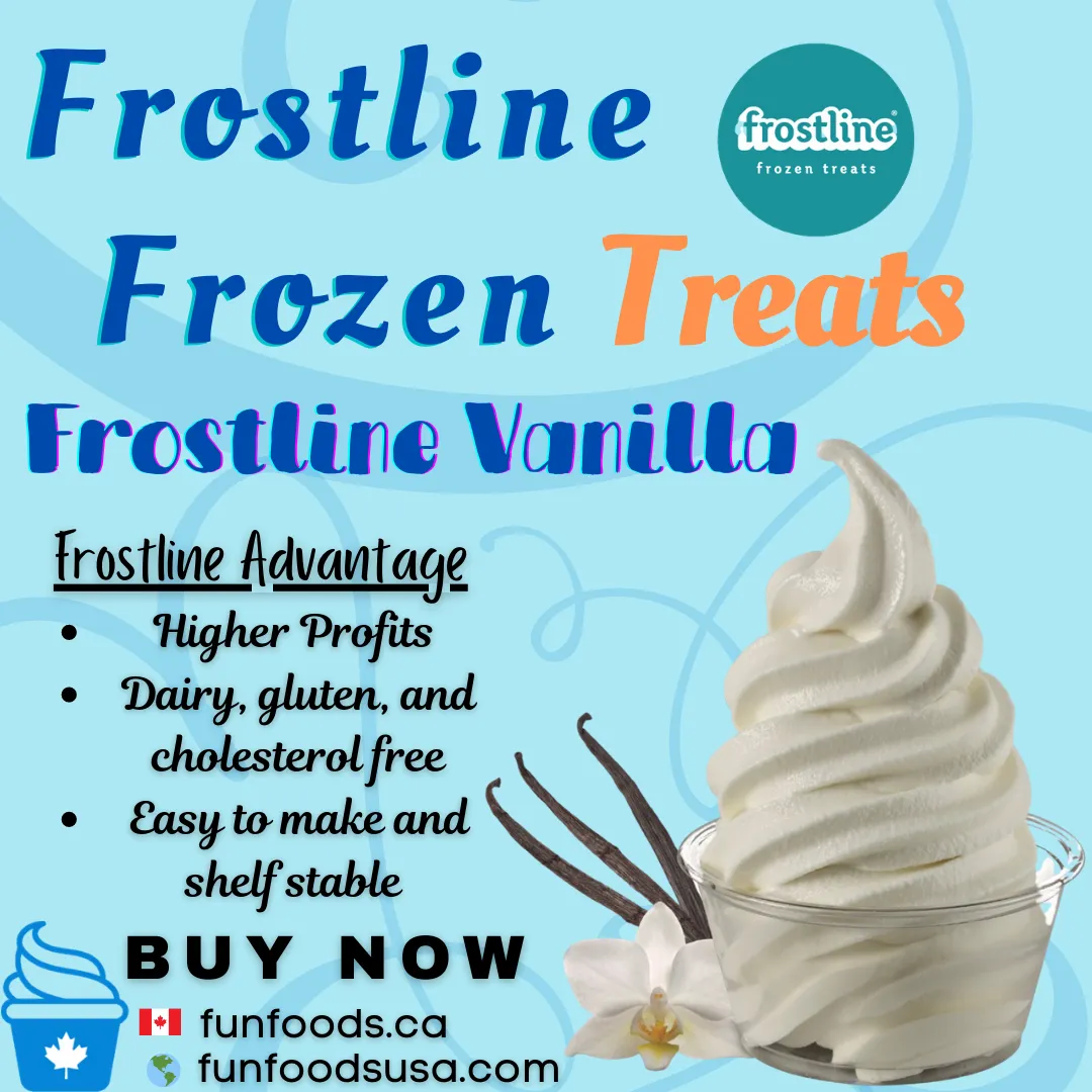 Frostline Vanilla Soft Serve Ice Cream Mix - 6 Lbs. Bag - Case (6 X 6 lbs. Bags) - 56 Cases per Pallet - Canadian Distributor