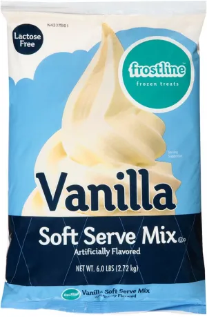 Frostline Vanilla Soft Serve Ice Cream Mix - 6 Lbs. Bag - Case (6 X 6 lbs. Bags) - 56 Cases per Pallet - Canadian Distributor