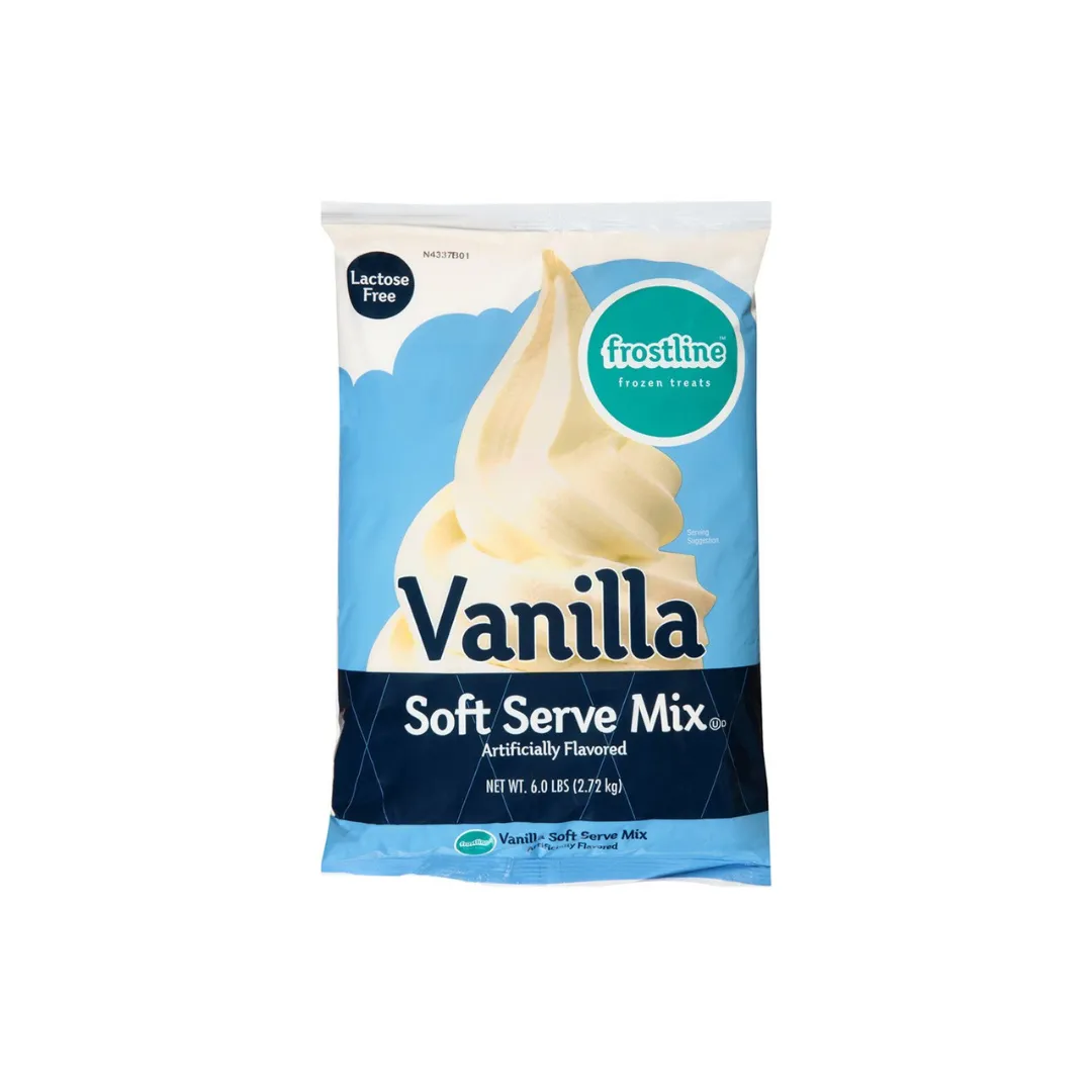 Frostline Vanilla Soft Serve Ice Cream Mix - 6 Lbs. Bag - Case (6 X 6 lbs. Bags) - 56 Cases per Pallet - Canadian Distributor