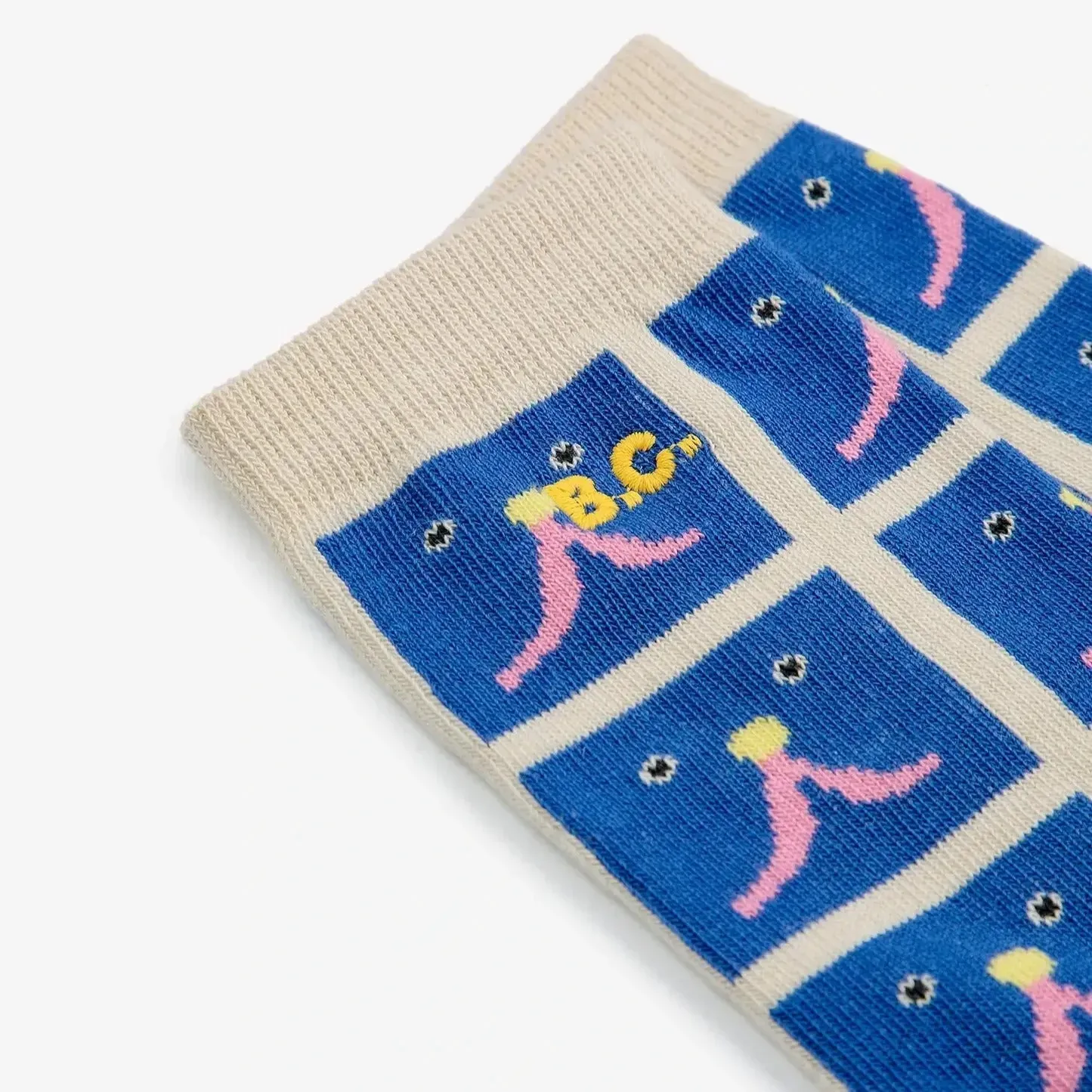 Funny Face All Over Long Socks (Blue)