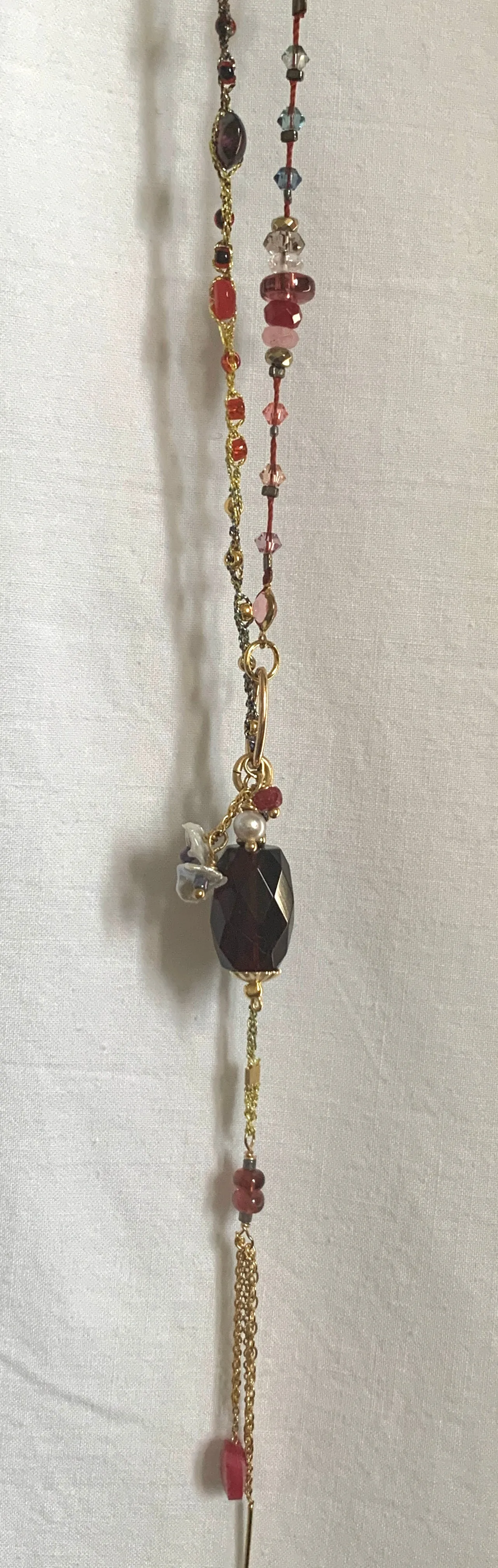 Garnet 7Chakras Lariat with Ruby