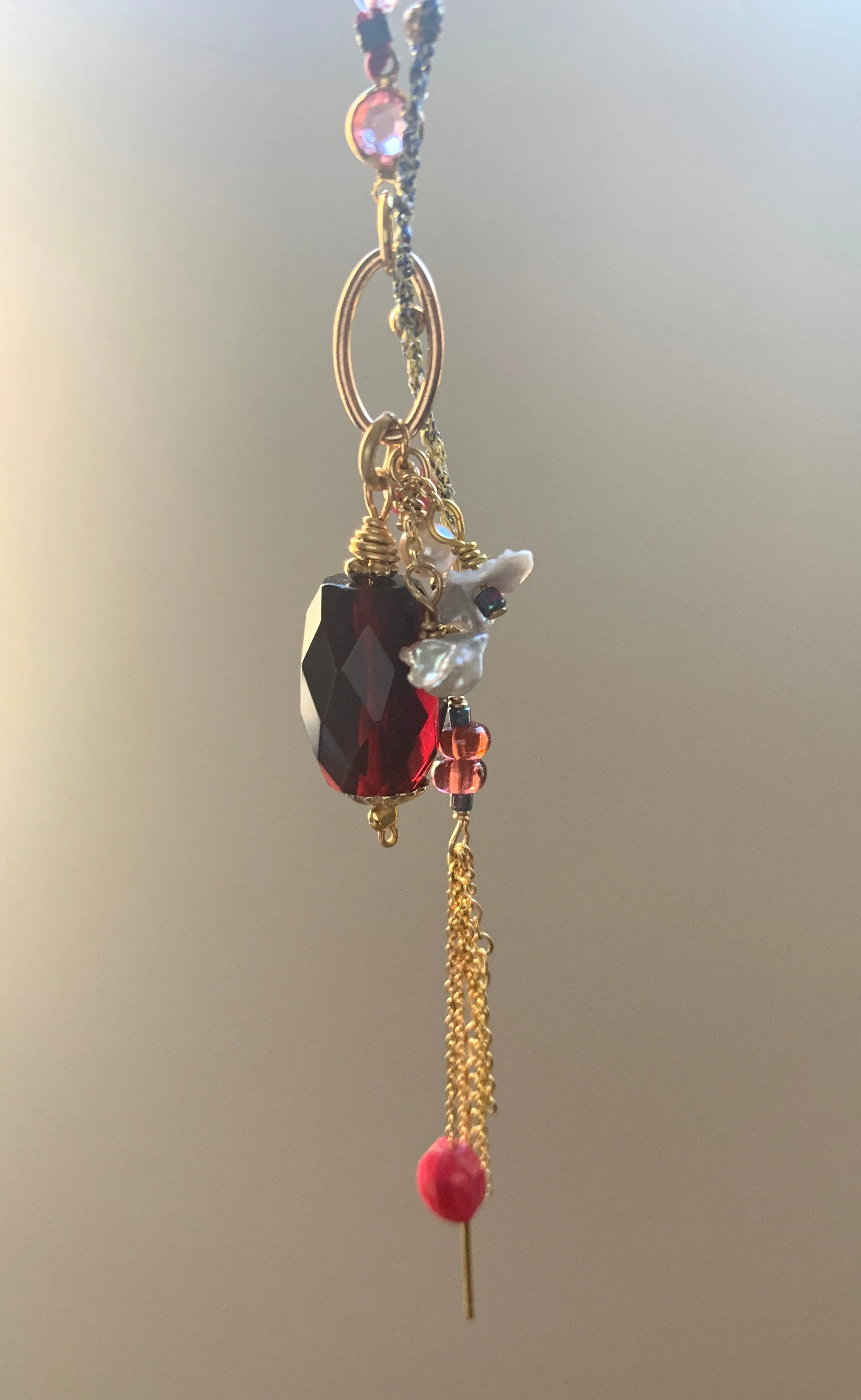 Garnet 7Chakras Lariat with Ruby