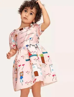 Glam Chic Print Toddler Dress
